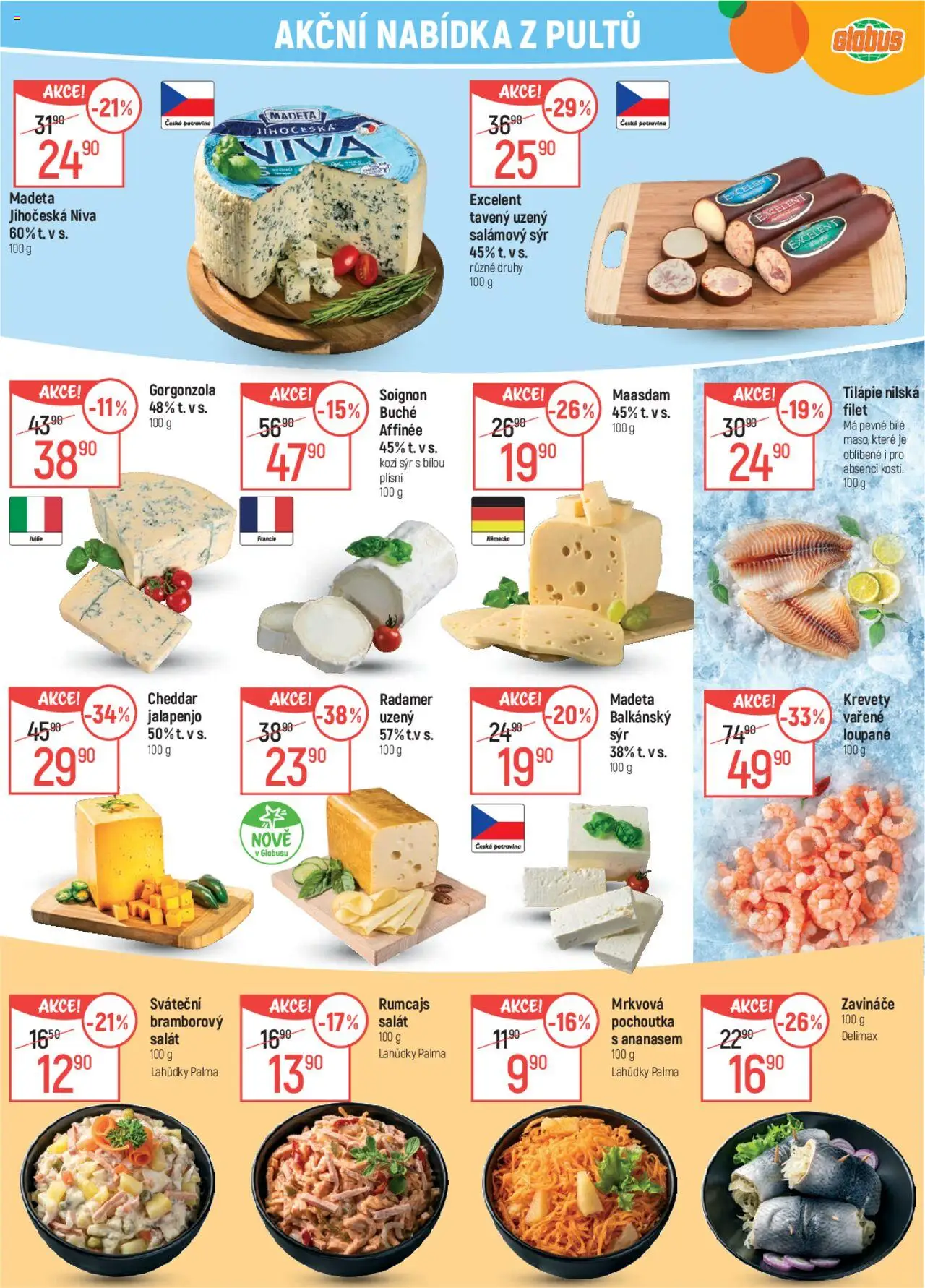 Globus leták od 27.08.2025 | Strana: 9 | Produkty: Globus, Kozí sýr, Krevety, Cheddar