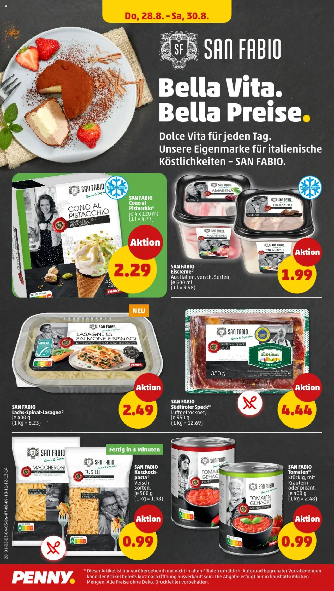 Penny Prospekt 	 - gültig ab dem 25.08.2025 | Seite: 28 | Produkte: Tomaten, Eiscreme, Pasta