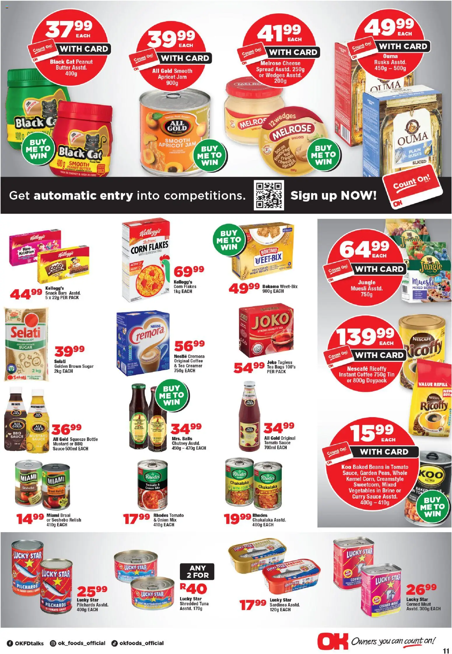 New OK Foods catalogue – valid from 21.01.2026 | Page: 11 | Products: Beans, Cheese, Flakes, Sauce