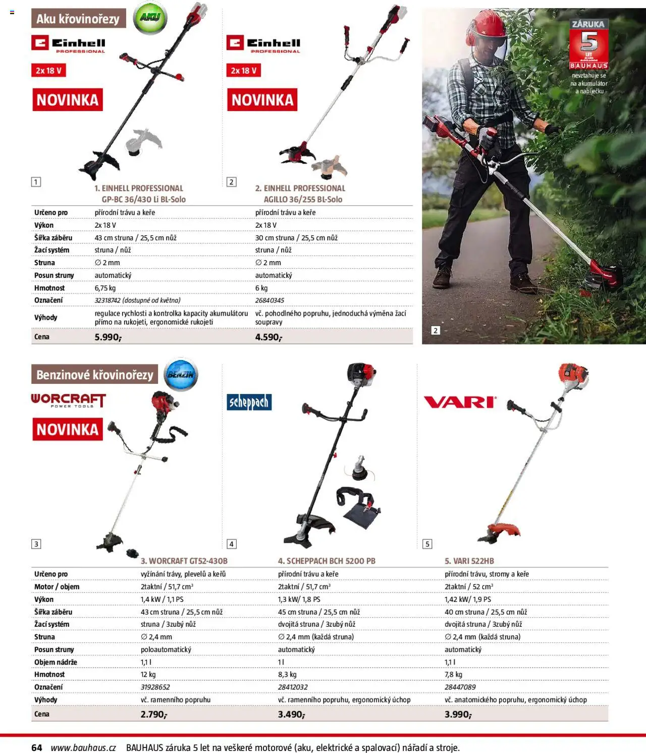 Bauhaus katalog Zahradní technika od 01.04.2025 | Strana: 64 | Produkty: Benzín, Nářadí, Nůž