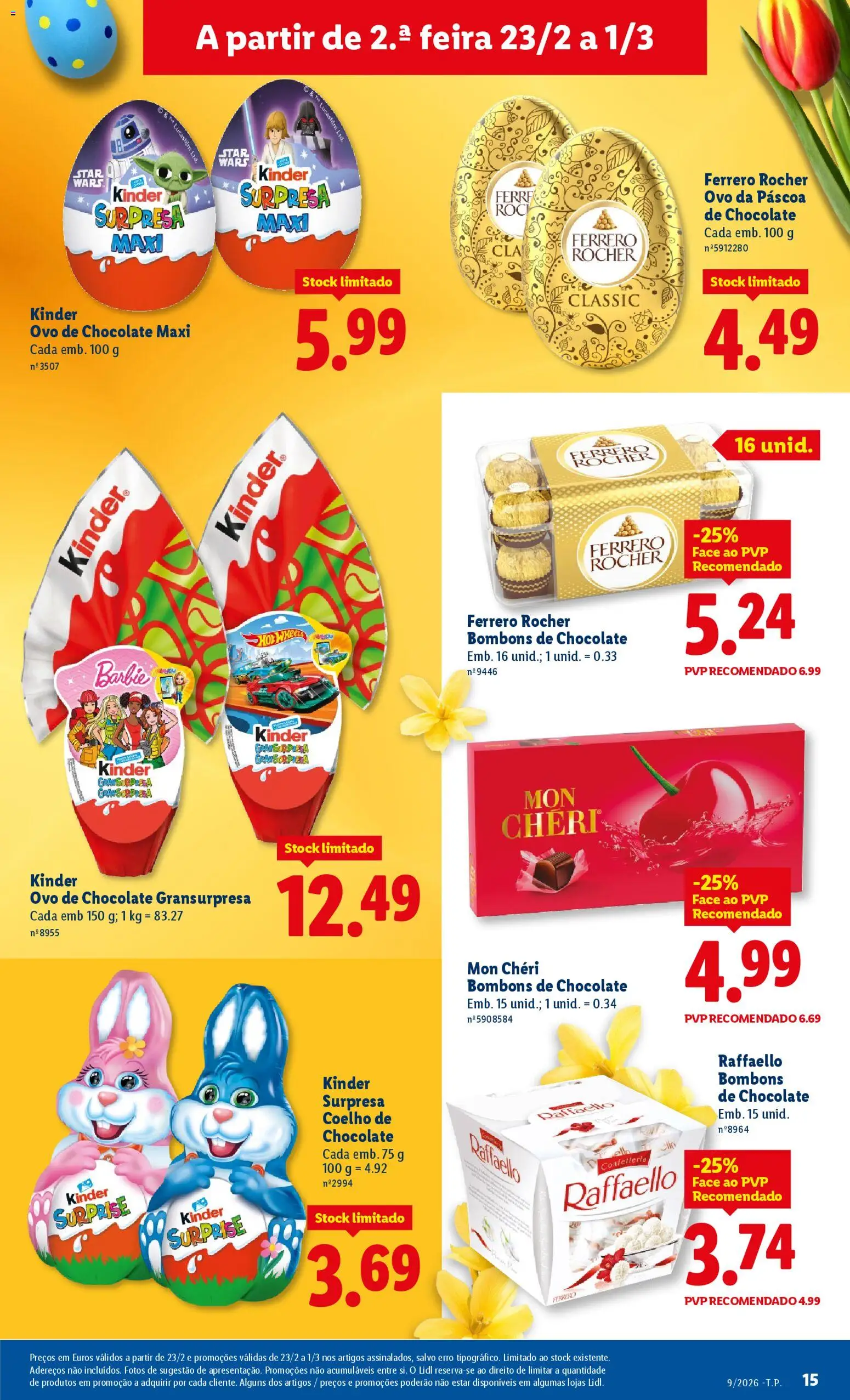 Lidl folheto │ válido de 23.02.2026 | Página: 15 | Produtos: Ferrero rocher, Chocolate, Coelho