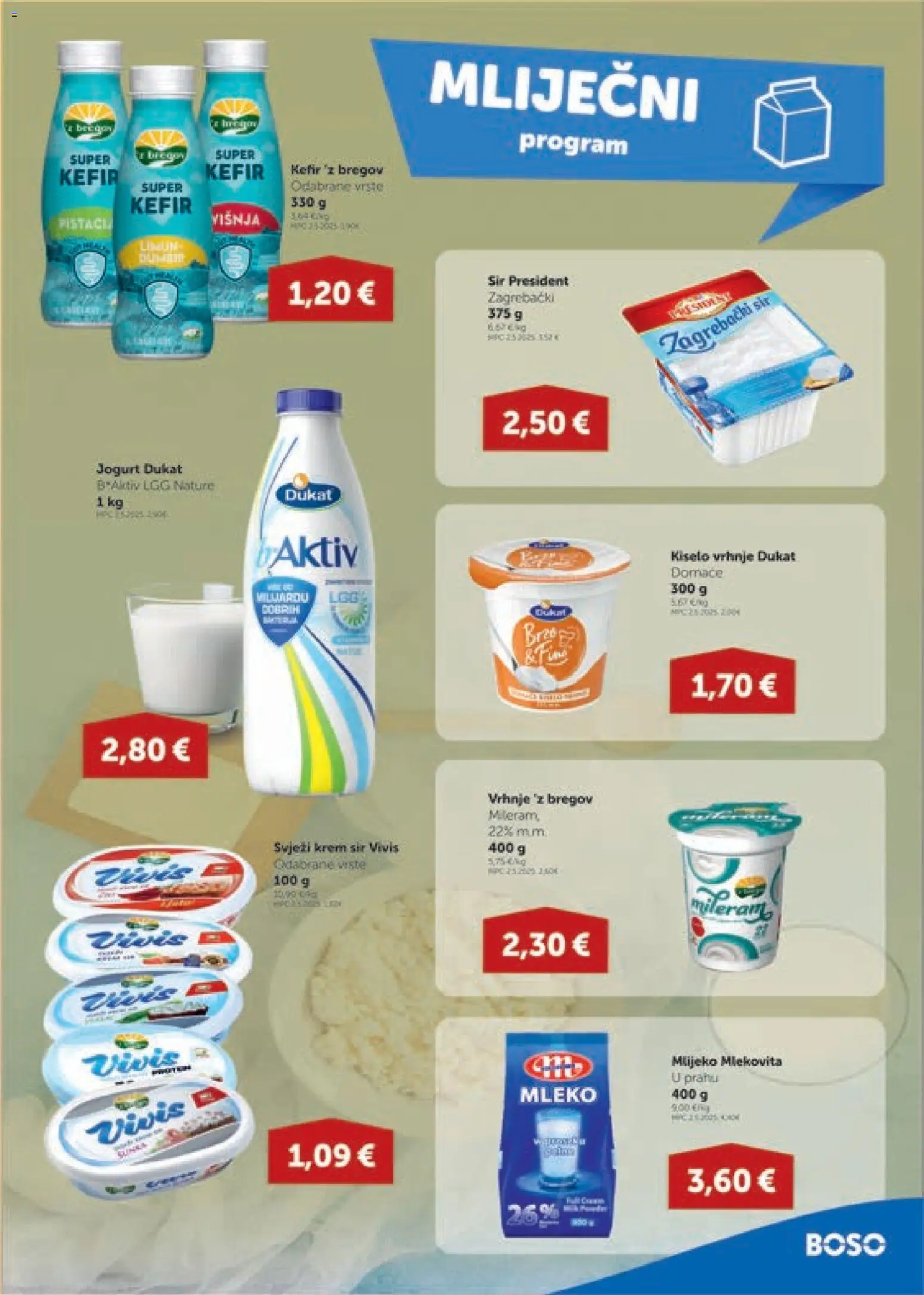 Boso katalog | vrijedi od 18.12.2025 | Stranica: 5 | Proizvodi: Krem sir, Mlijeko, Sir, Kefir