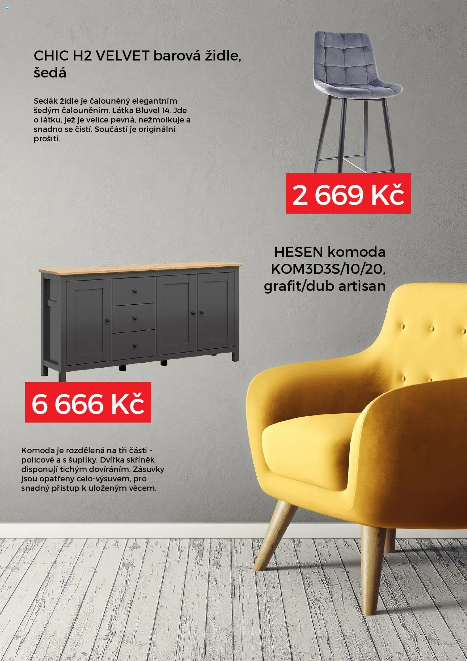 ORFA nábytek Black Friday od 24.11.2025 | Strana: 3 | Produkty: Velvet, Komoda, Židle