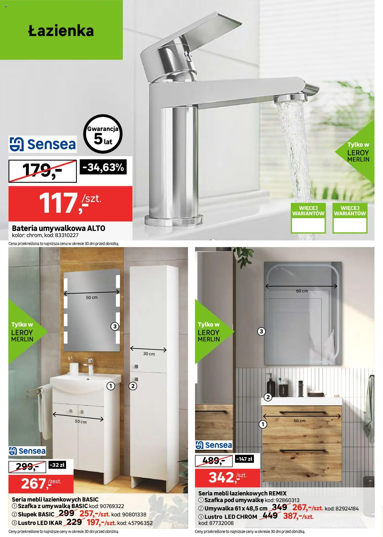 Leroy Merlin Gazetka od 25.02.2026 | Strona: 6 | Produkty: Umywalka, Bateria, Lustro