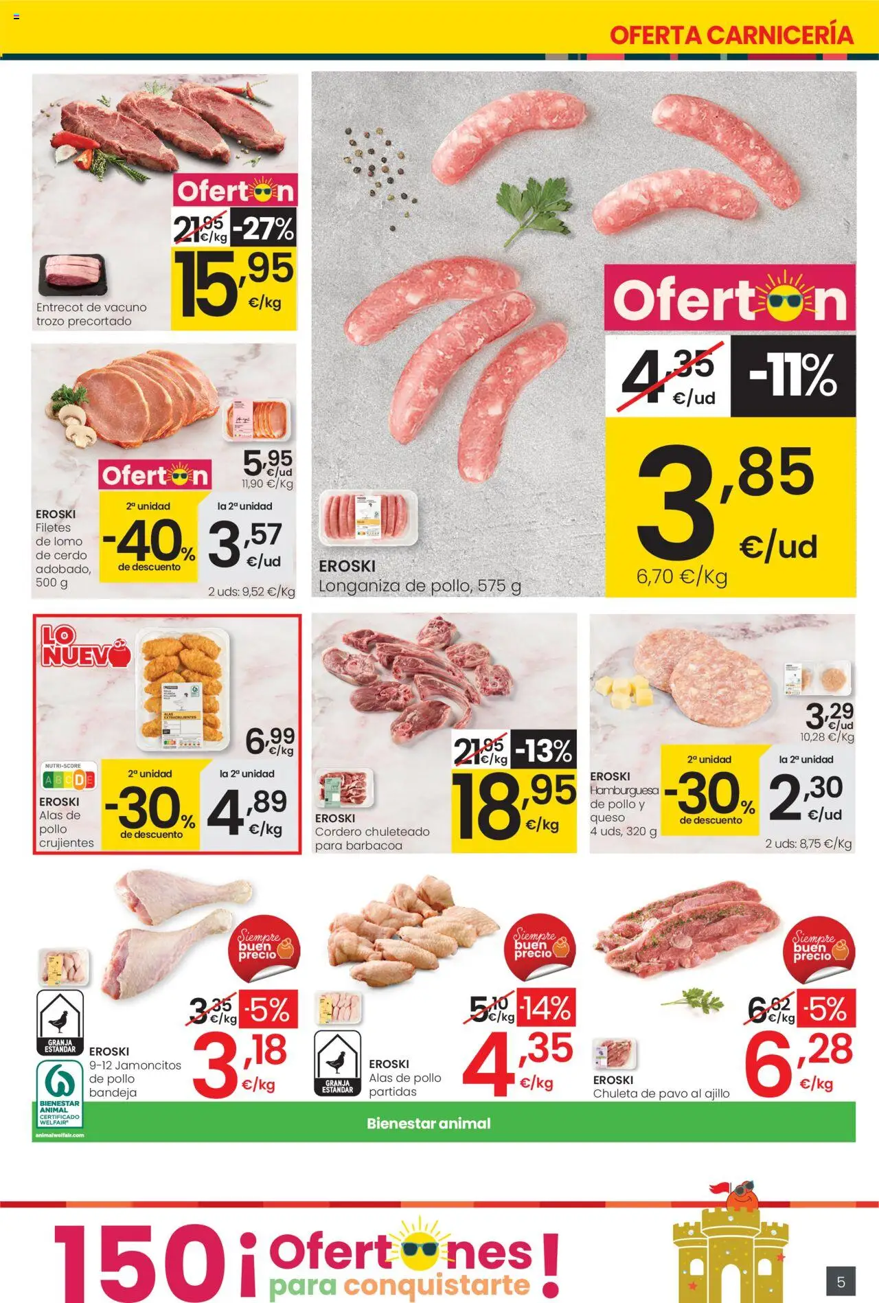 Eroski - Supermercados │ válido desde el 31.07.2025 | Página: 5 | Productos: Queso, Longaniza, Φίλτρο καφέ, Σοκολατούχο γάλα