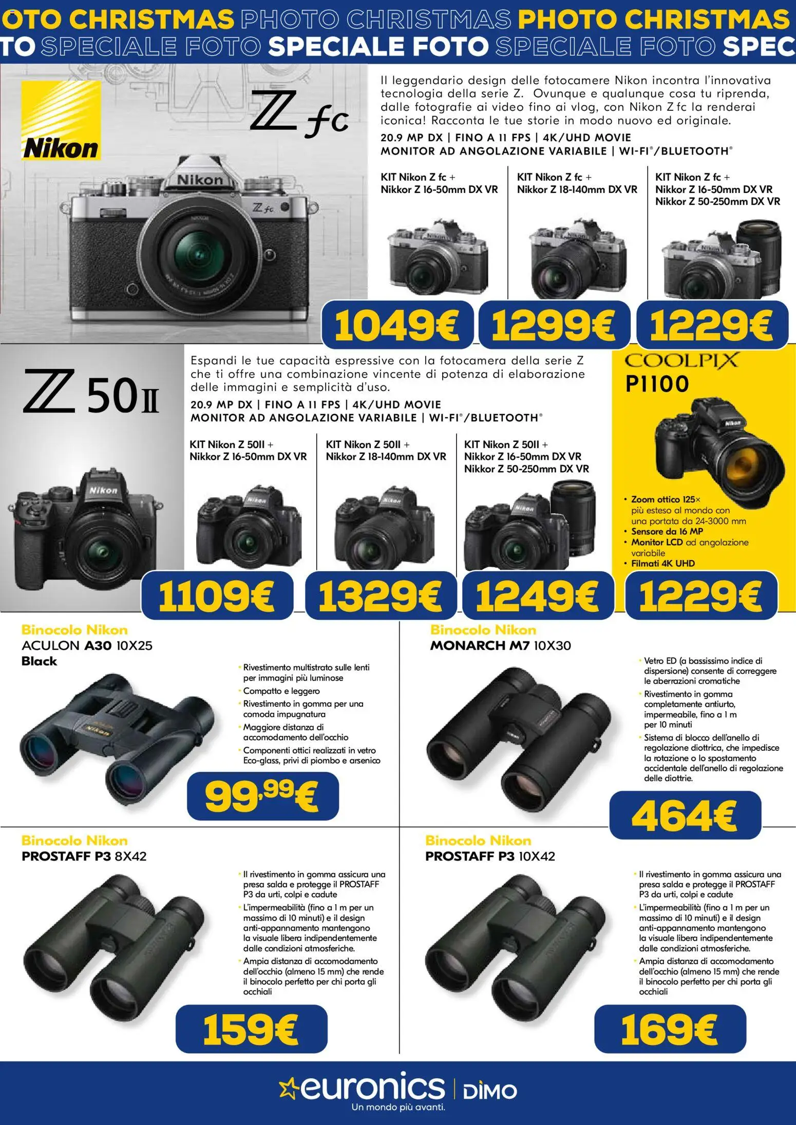 Volantino Euronics del 04.12.2025 | Pagina: 3 | Prodotti: Monitor, Occhiali, Video, Fotocamera