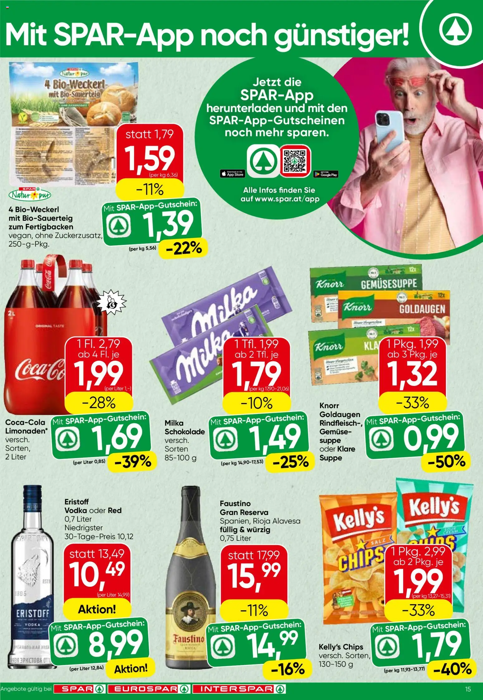 Spar Flugblatt - Burgenland gültig ab 23.10.2025 | Seite: 15 | Produkte: Chips, Gemüse, Schokolade