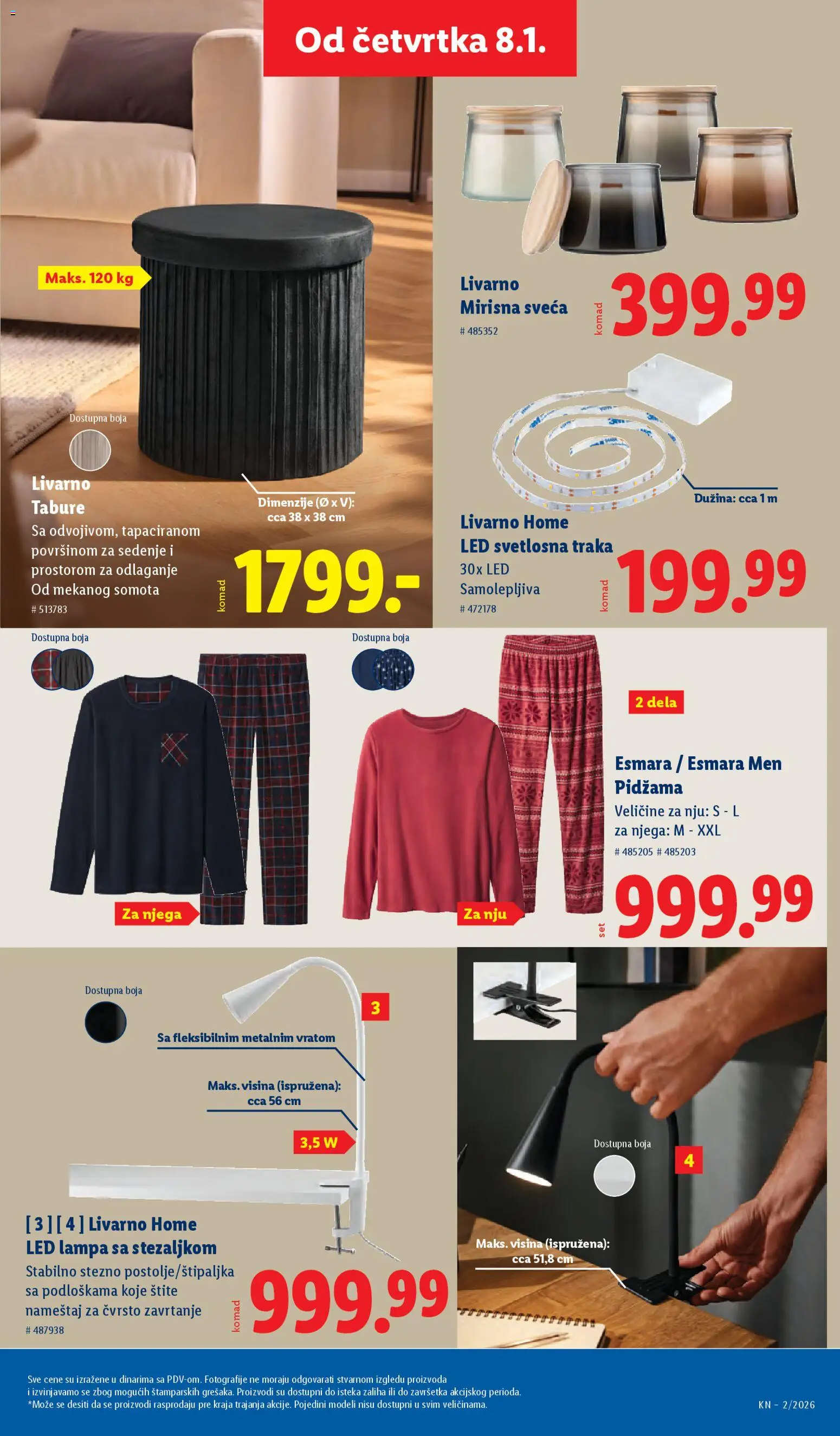 Lidl katalog - važi od 08.01.2026 | Strana: 69 | Proizvode: Lampa, Tabure, Pidžama