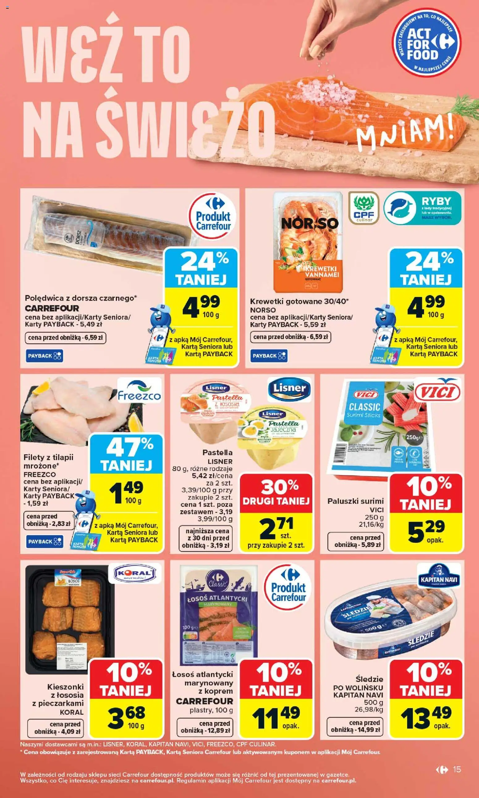 Carrefour gazetka od 07.04.2026 | Strona: 17 | Produkty: Karta, Dorsz, Łosoś, Ryby