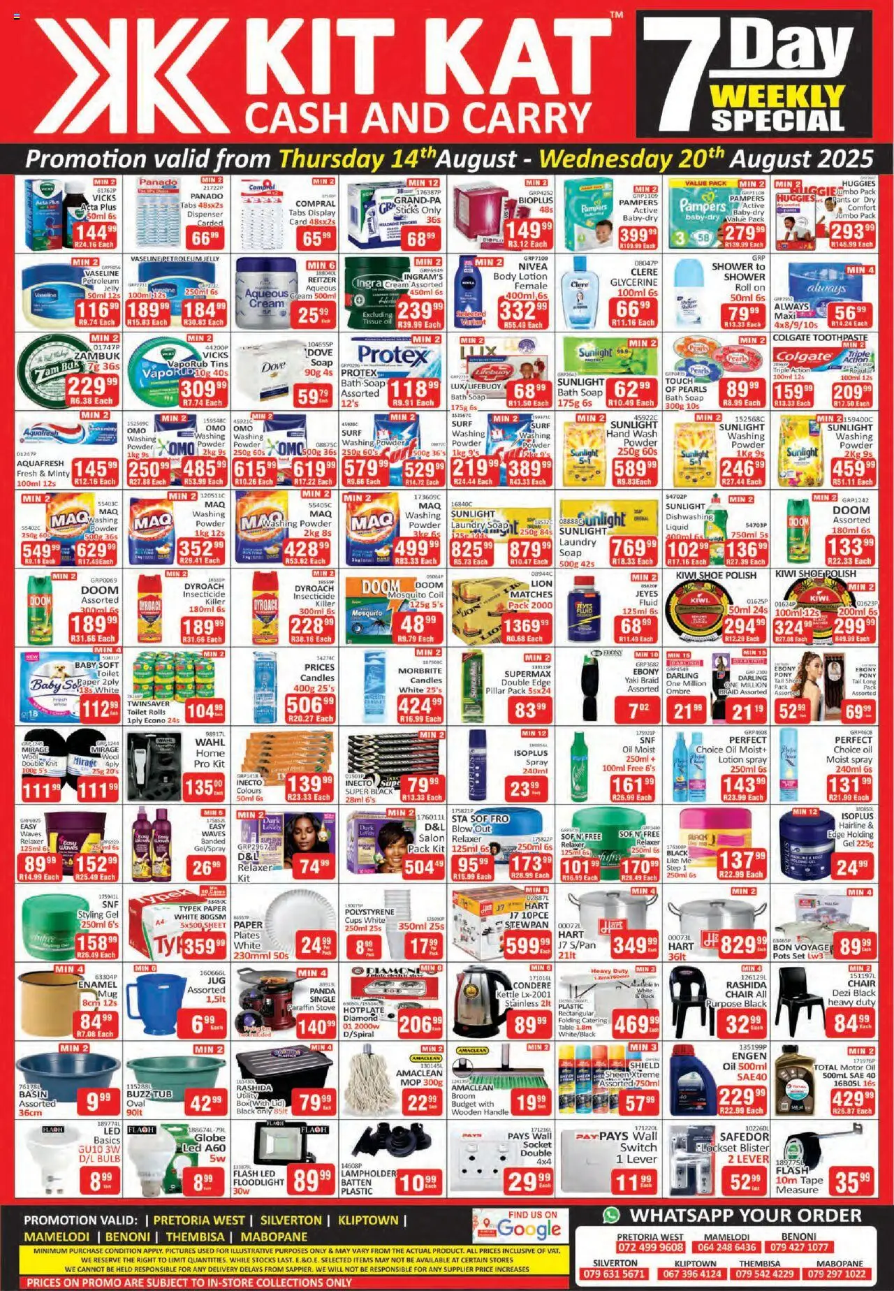 KIT KAT Cash & Carry Specials │ valid from 14.08.2025 | Page: 2 | Products: Toothpaste, Tape, Petroleum jelly, Lotion