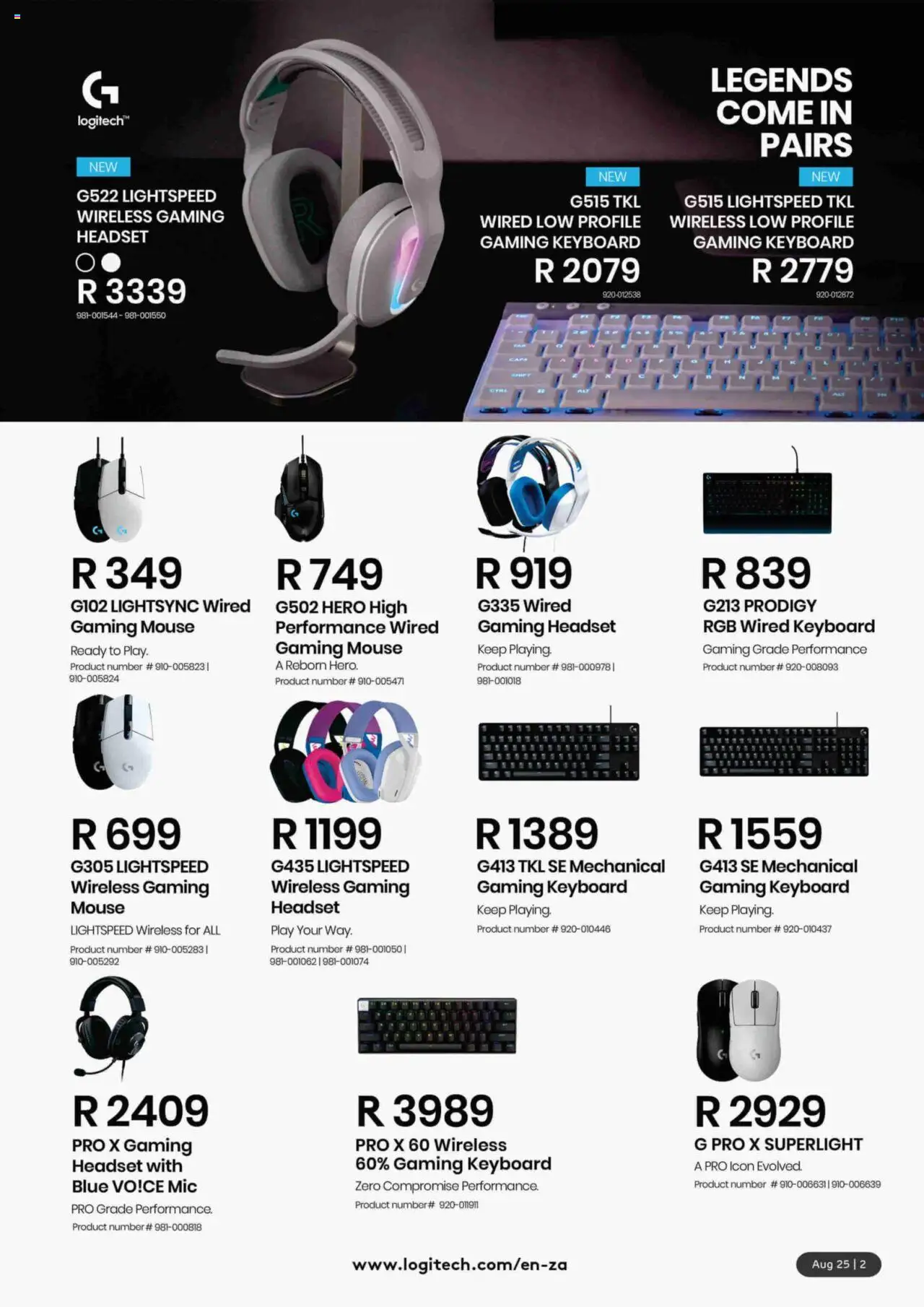 Computer Mania Gaming Catalogue │ valid from 01.08.2025 | Page: 3 | Products: Headset, Mouse, Keyboard