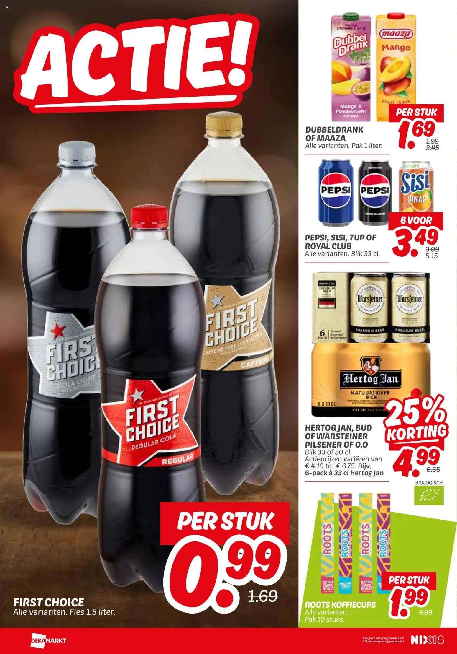 {H1} | Pagina: 18 | Producten: Bier, Pepsi, 7up, Mango