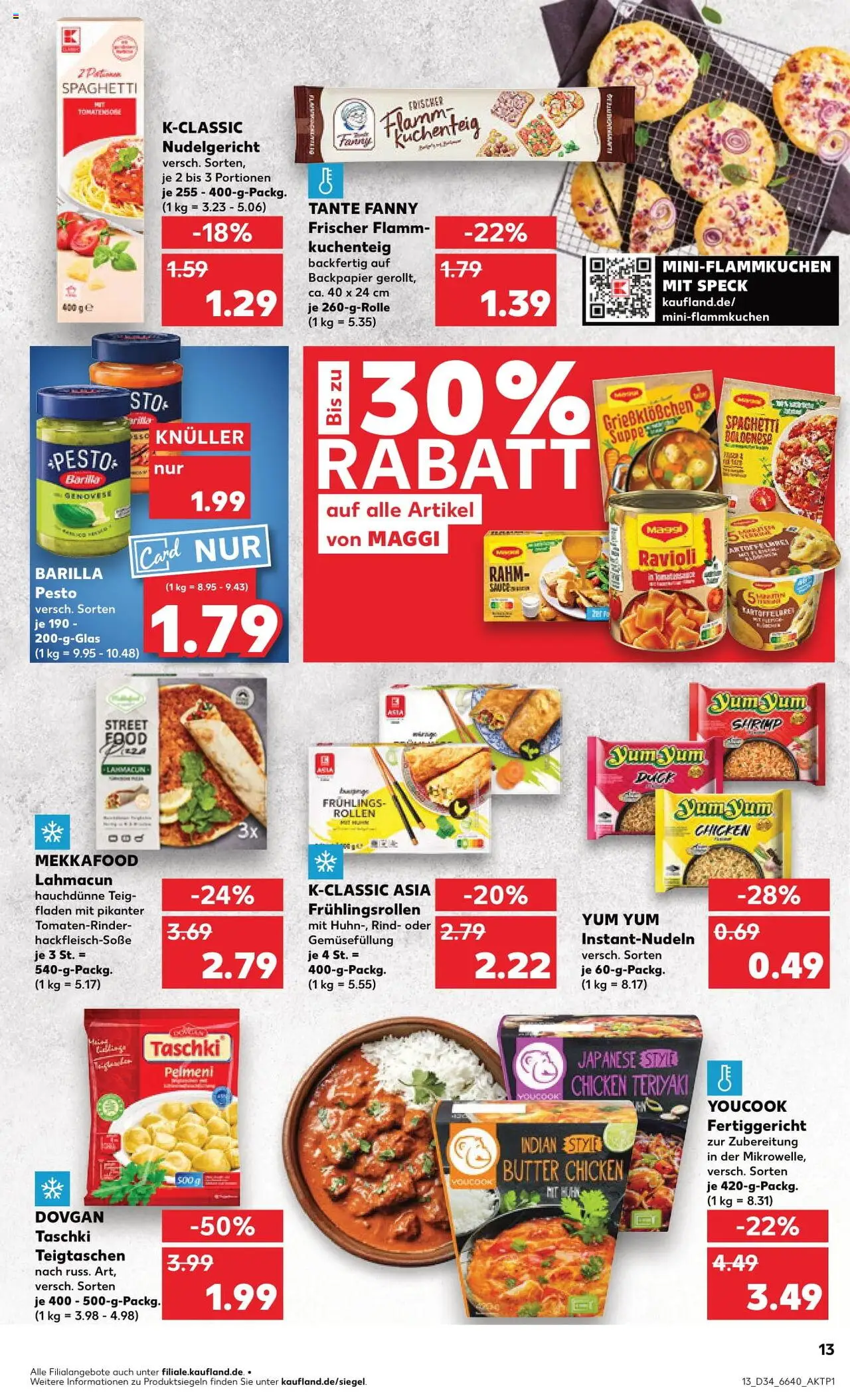 Kaufland Prospekt 	 - gültig ab dem 21.08.2025 | Seite: 13 | Produkte: Youcook, Maggi, Barilla pesto, Pizza