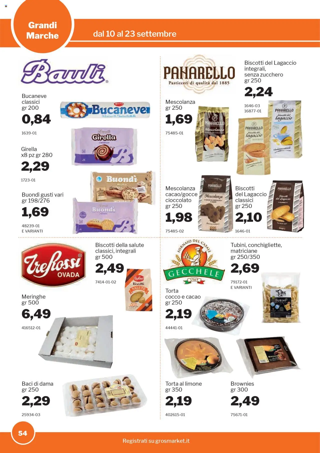 Volantino Sogegross del 10.09.2025 | Pagina: 54 | Prodotti: Biscotti, Zucchero, Limone, Cacao