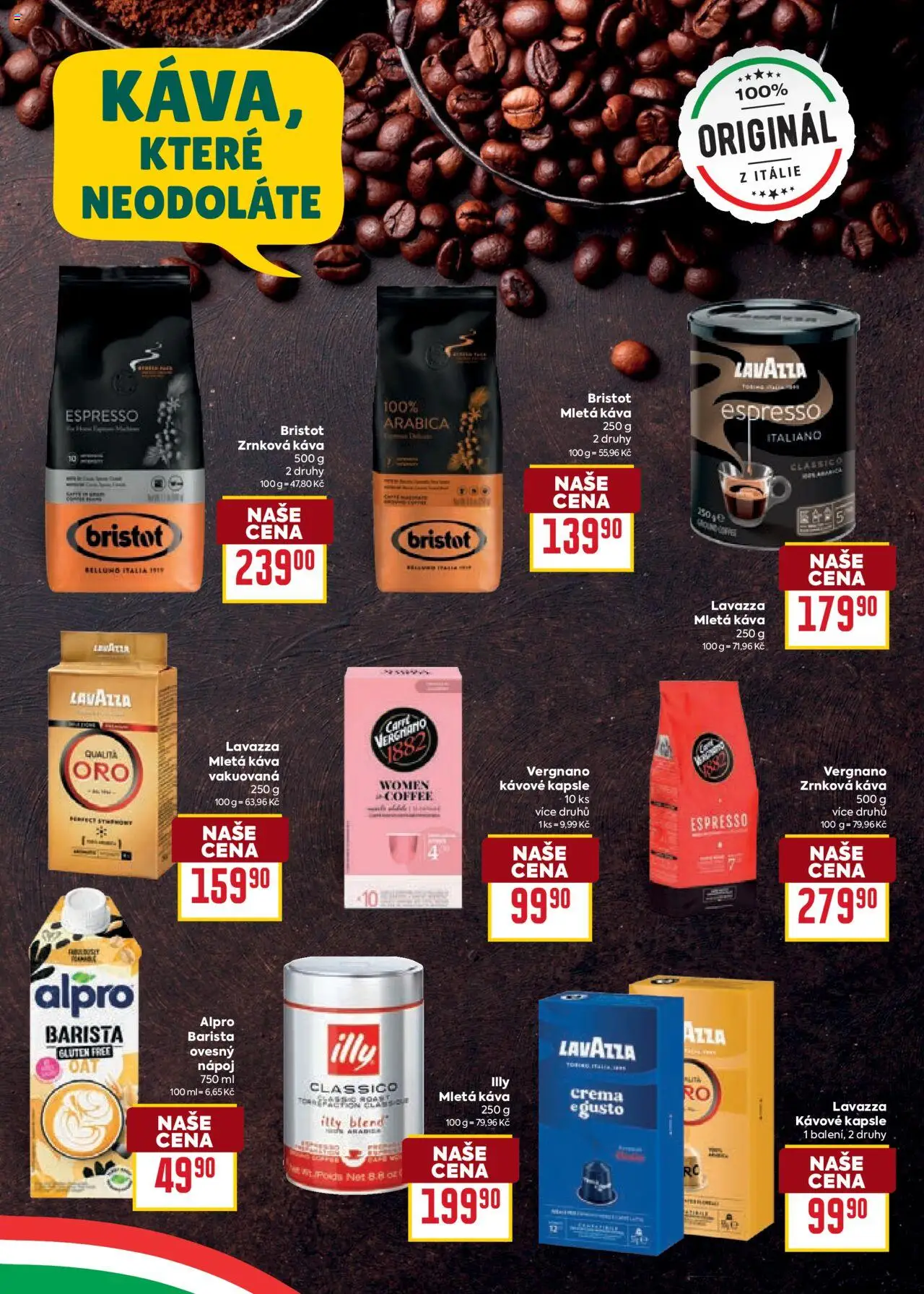 Billa katalog - Itálie od 01.10.2025 | Strana: 10 | Produkty: Káva, Crema, Zrnková káva, Mletá káva