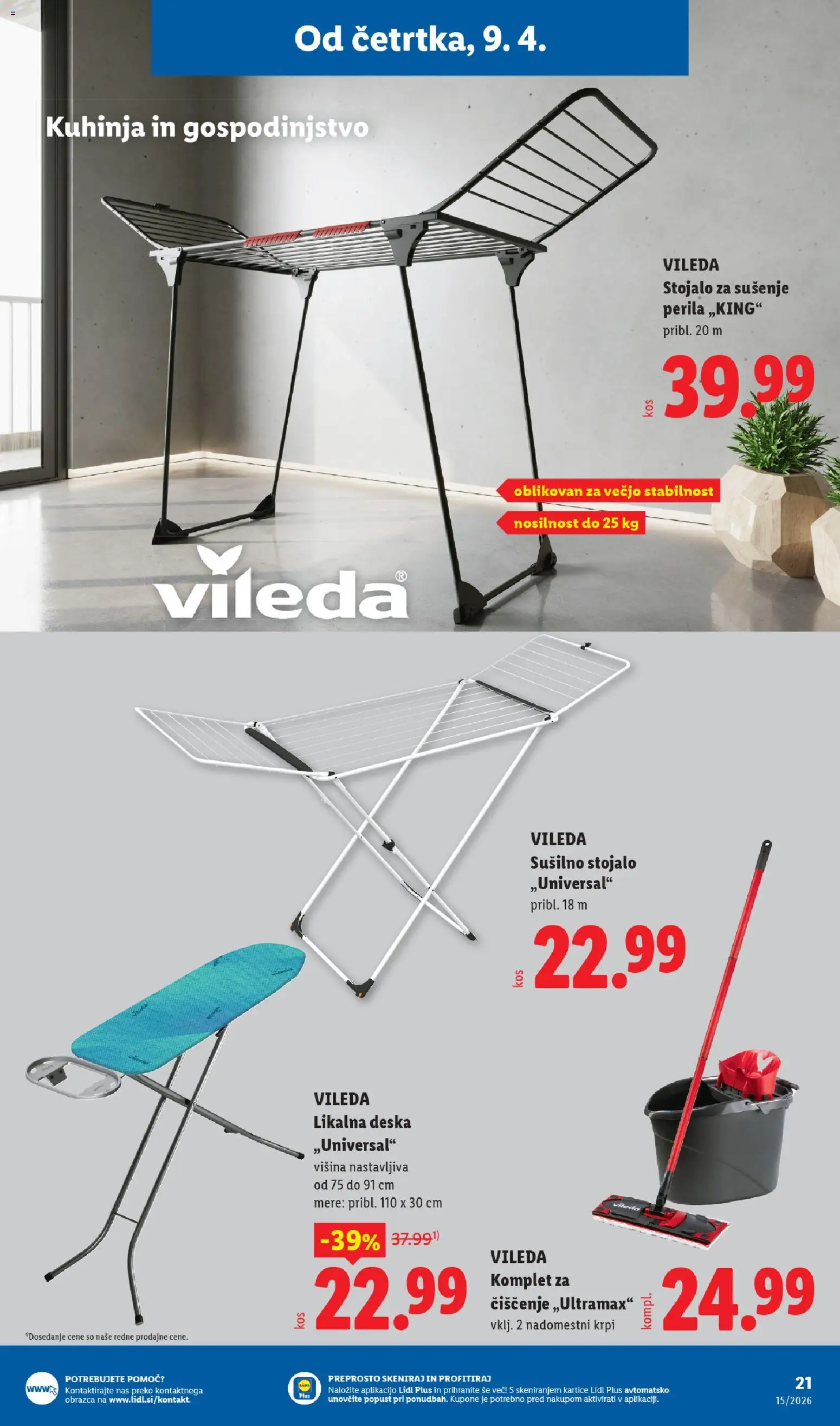 Novi Lidl katalog ponudbe – veljaven od 09.04.2026 | Stran: 41 | Izdelki: Likalna deska, Kuhinja