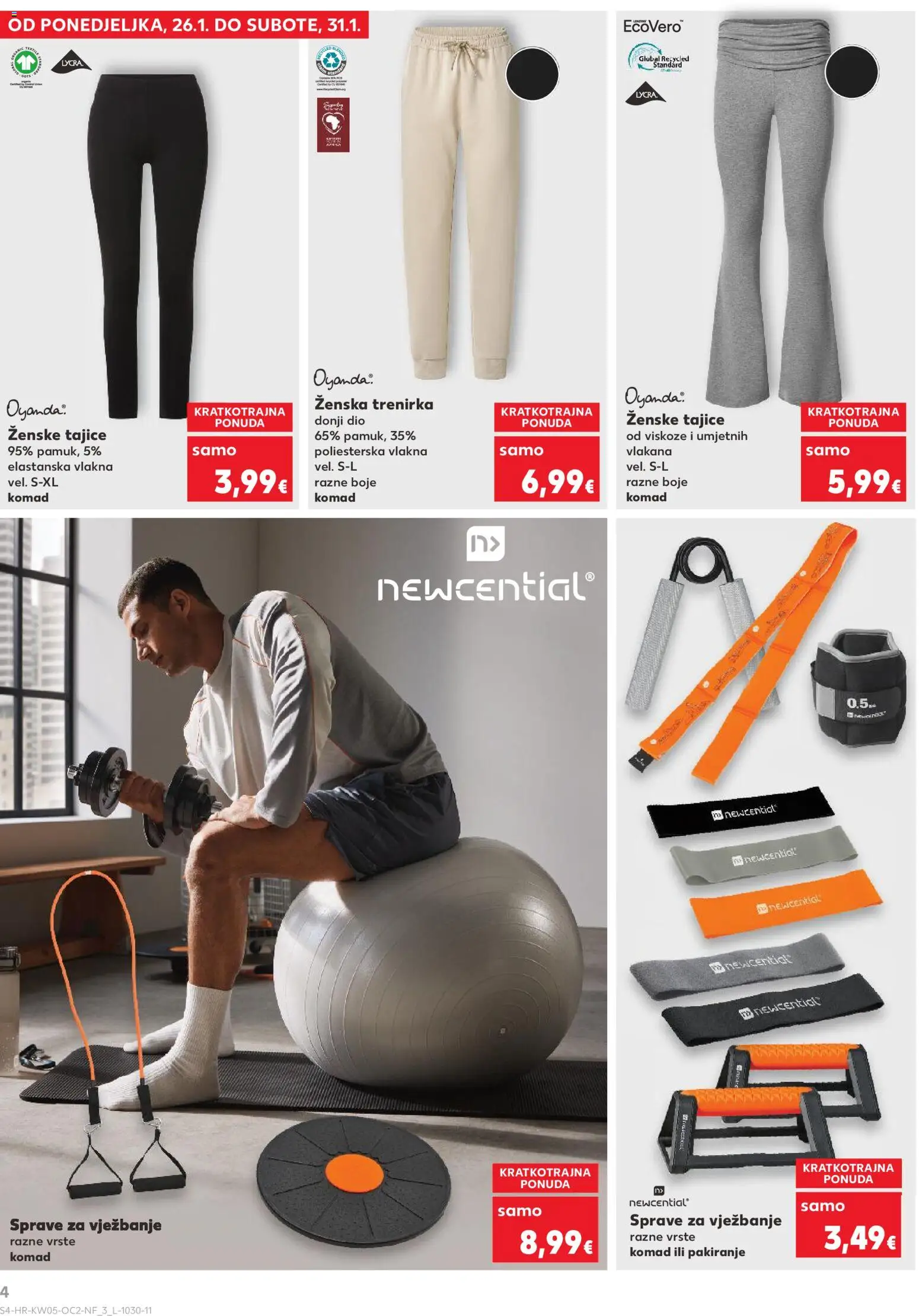 Kaufland katalog | vrijedi od 28.01.2026 | Stranica: 4 | Proizvodi: Tajice, Trenirka