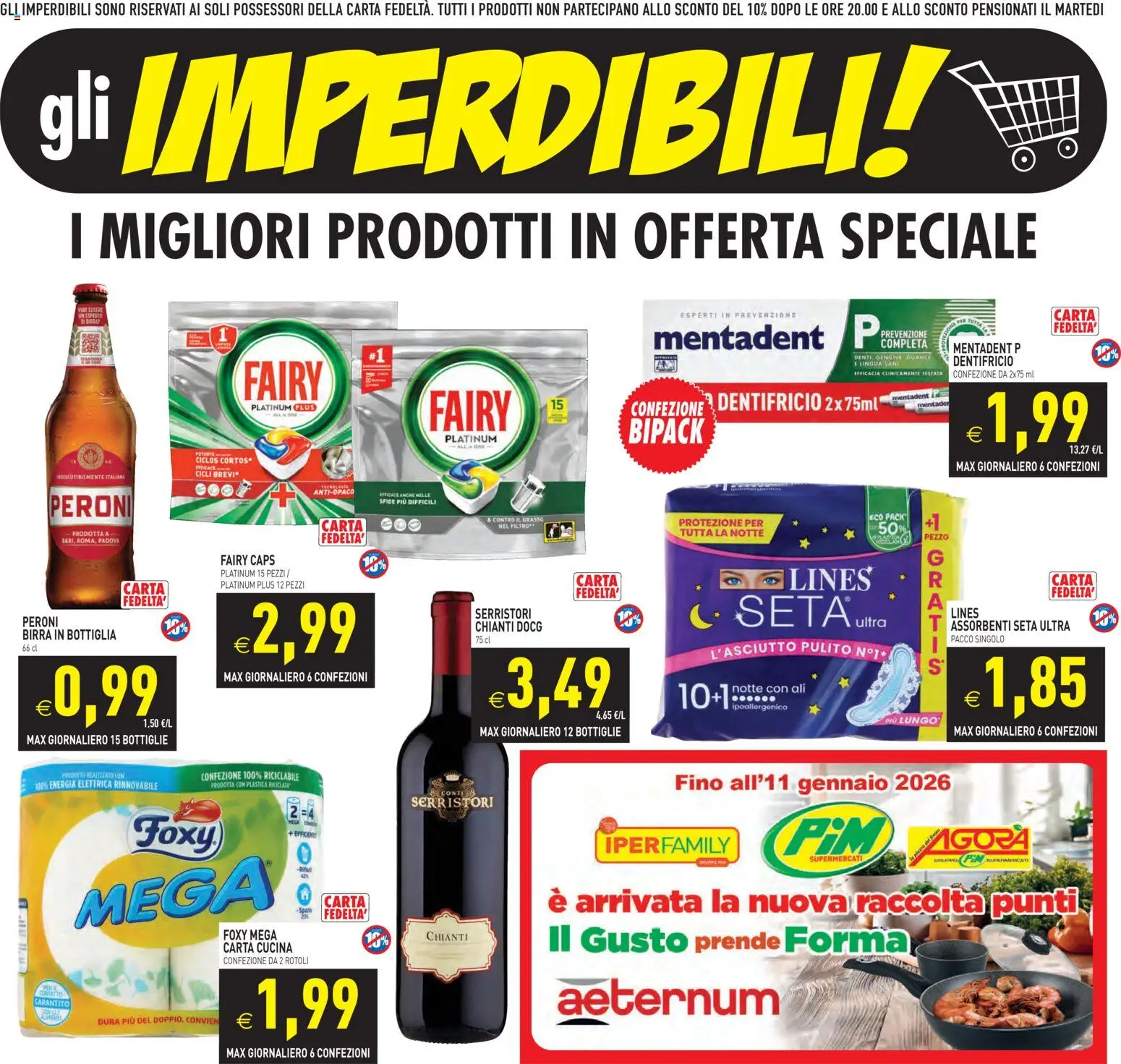 Volantino PIM Supermercati del 07.11.2025 | Pagina: 3 | Prodotti: Dentifricio, Birra, Bottiglia