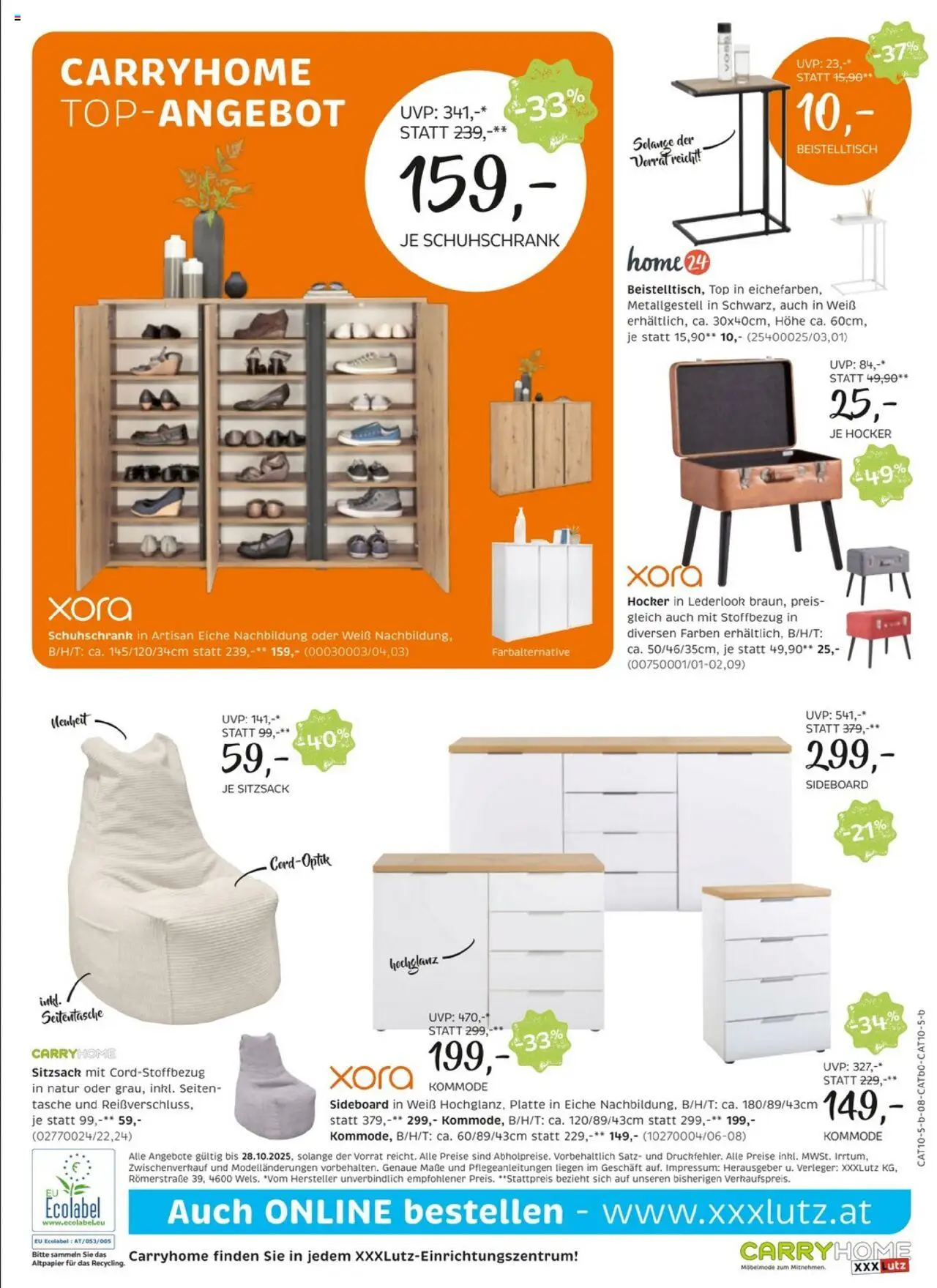 XXXLutz Carry Home gültig ab 14.10.2025 | Seite: 8 | Produkte: Tasche, Kommode