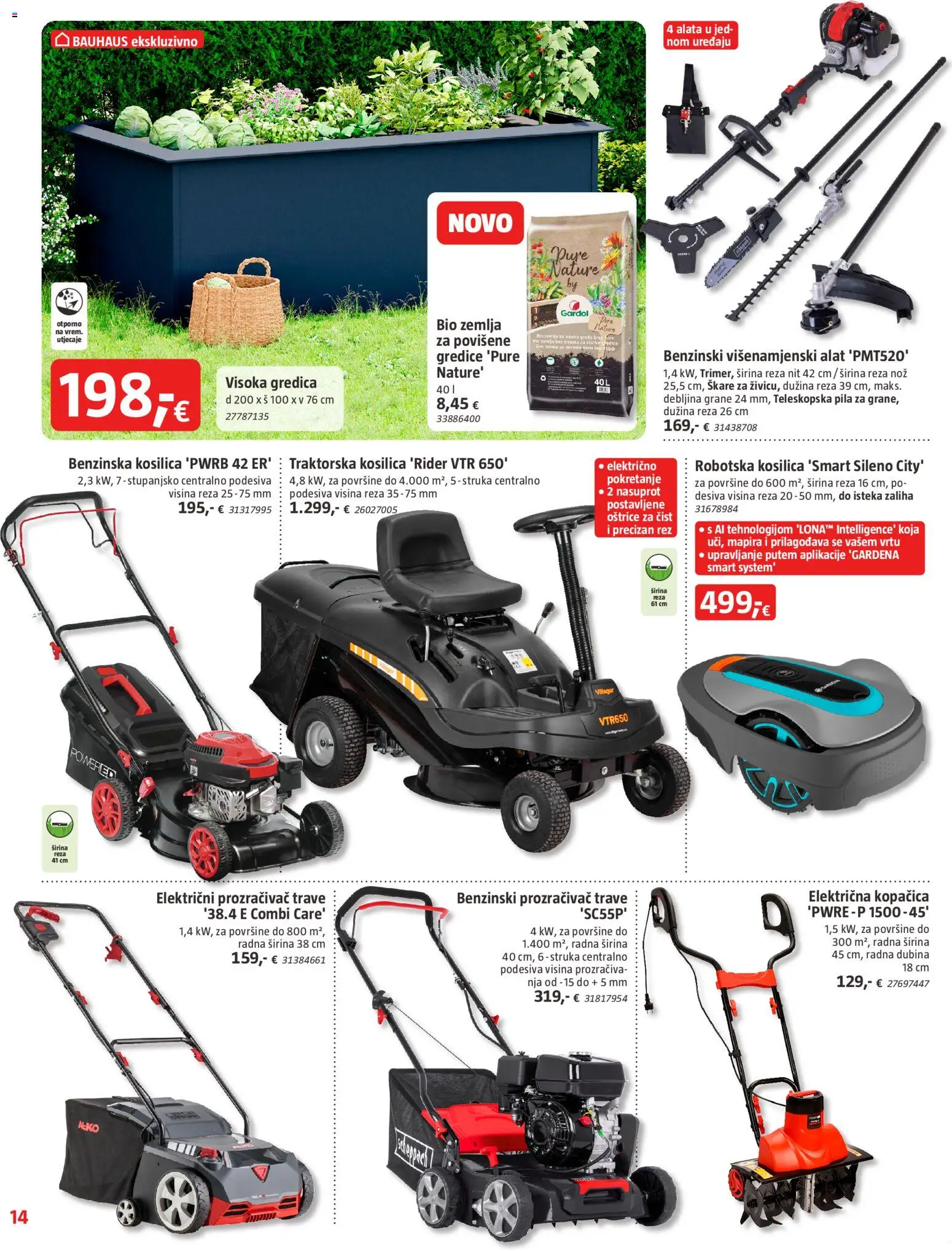 Bauhaus katalog | vrijedi od 05.03.2026 | Stranica: 14 | Proizvodi: Kosilica, Nož, Škare, Pila