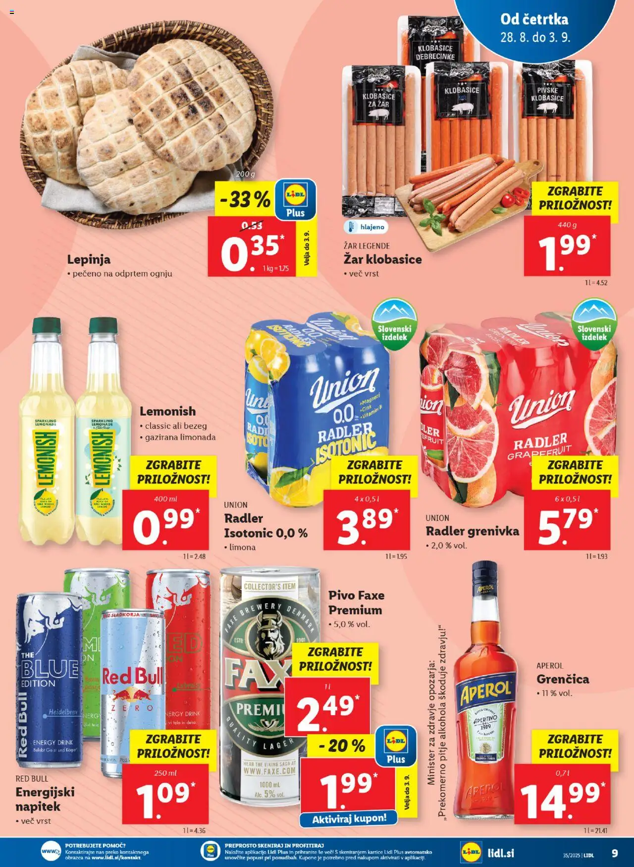 Lidl katalog │ velja od 28.08.2025 | Stran: 17 | Izdelki: Zar, Radler, Pivo, Limona