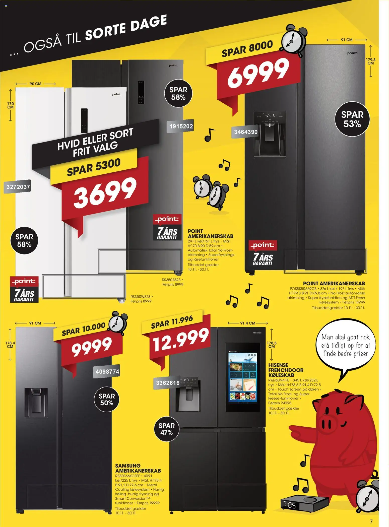 Punkt1 tilbudsavis – gyldig fra 10.11.2025 | Side: 7 | Produkter: Køleskab