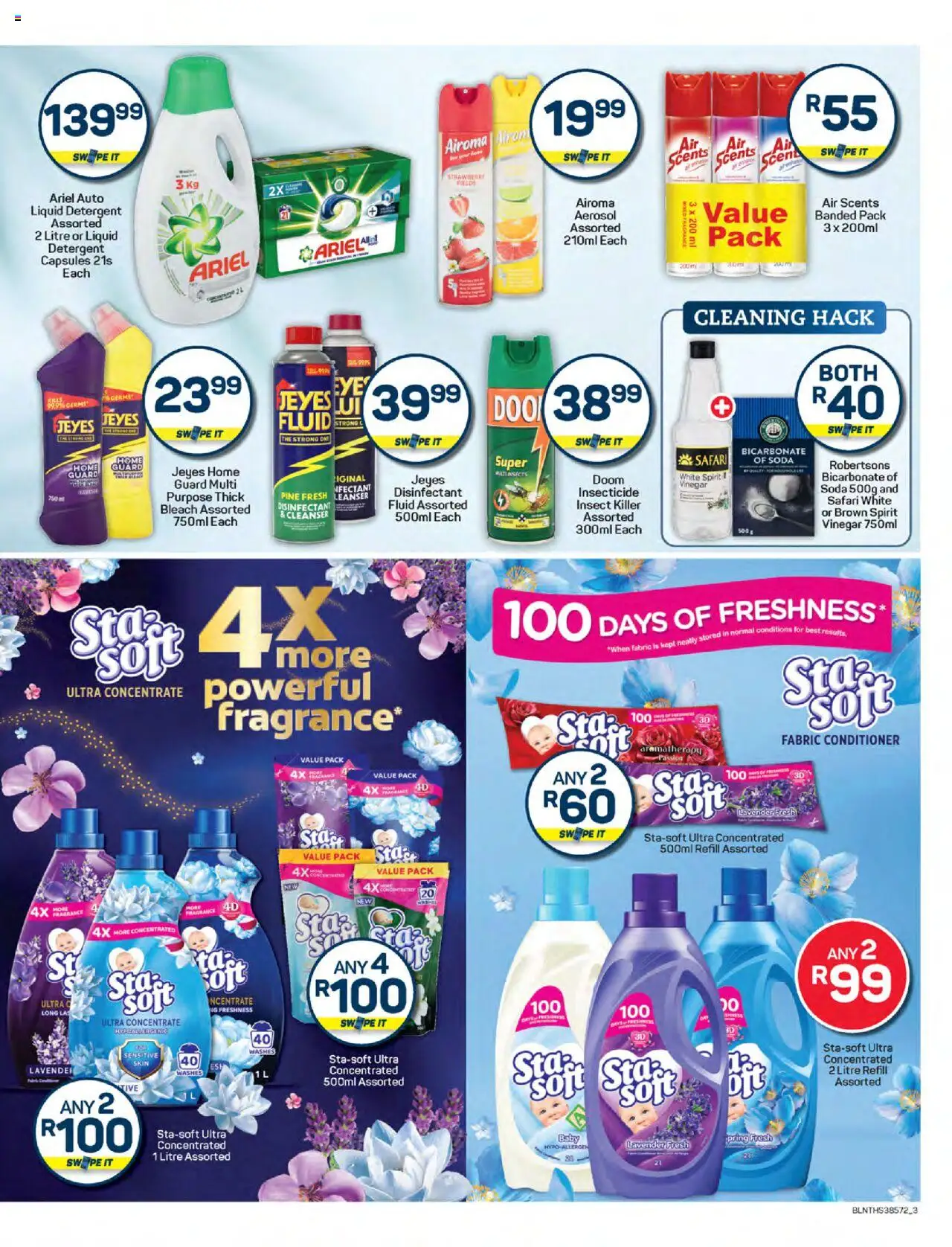 New Pick n Pay catalogue – valid from 22.09.2025 | Page: 3 | Products: Disinfectant, Bleach, Vinegar, Detergent