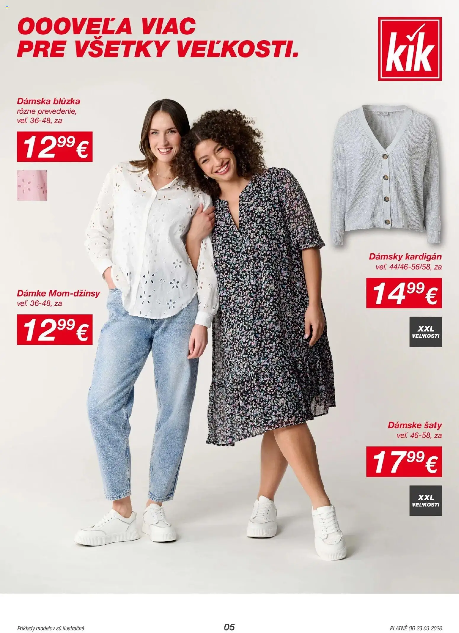 Nové Kik akcie – leták je platný od 22.03.2026 | Strana: 5 | Produkty: Šaty, Blúzka