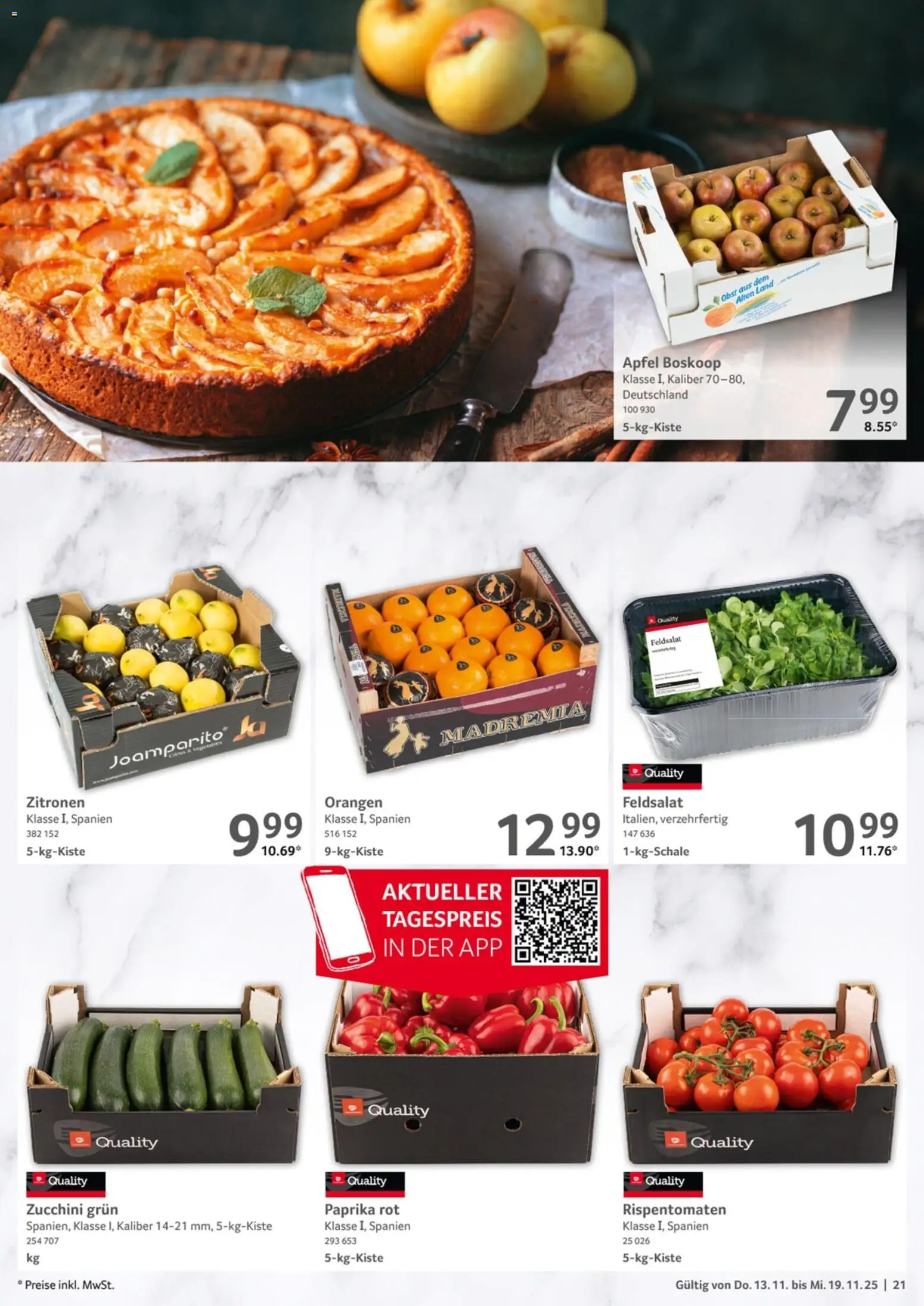 Selgros Prospekt 	 – gültig ab 13.11.2025 | Seite: 21 | Produkte: Paprika rot, Paprika, Obst, Zucchini