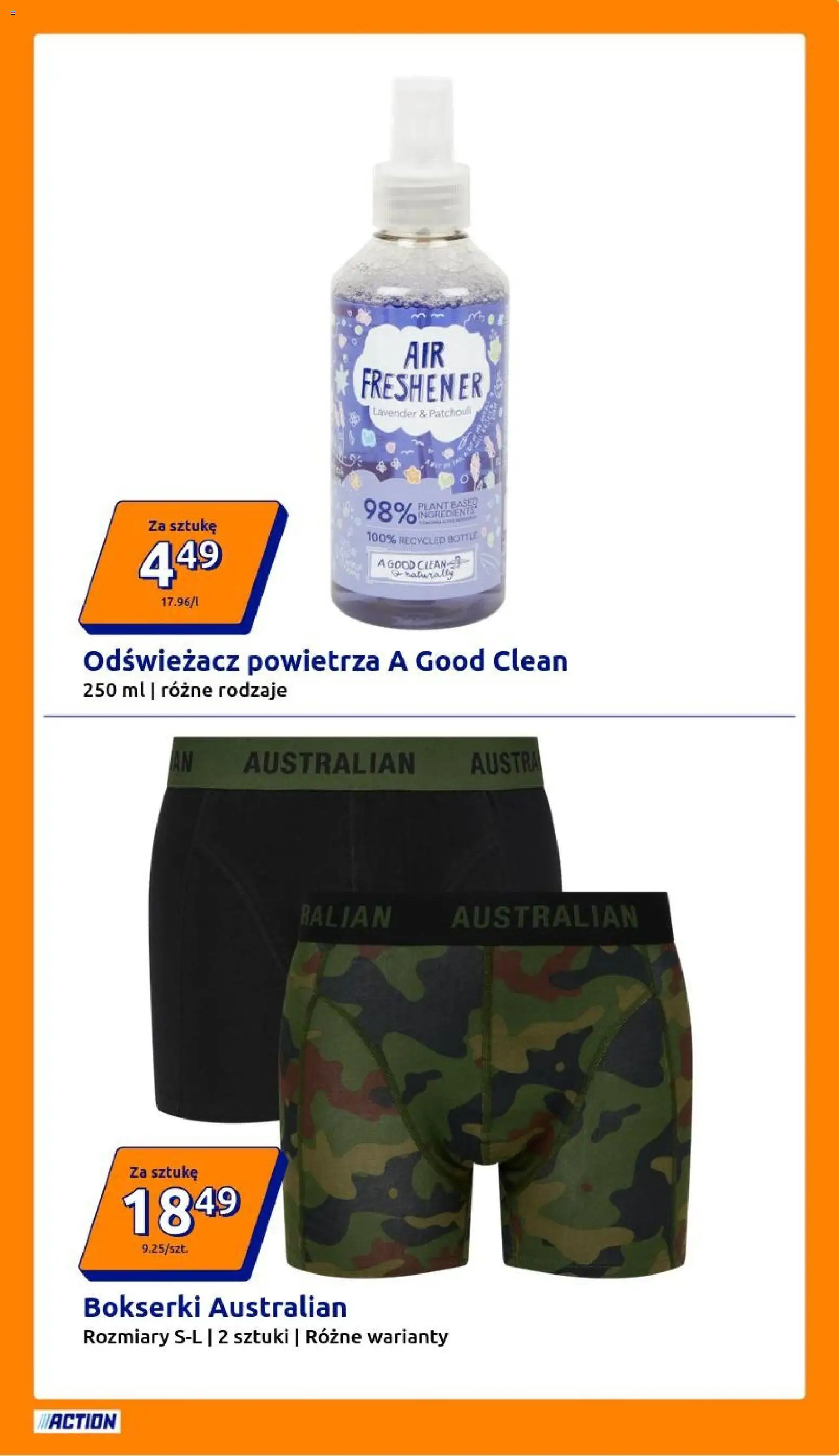 Action gazetka od 04.03.2026 | Strona: 17 | Produkty: Odświeżacz, Bokserki, Odświeżacz powietrza