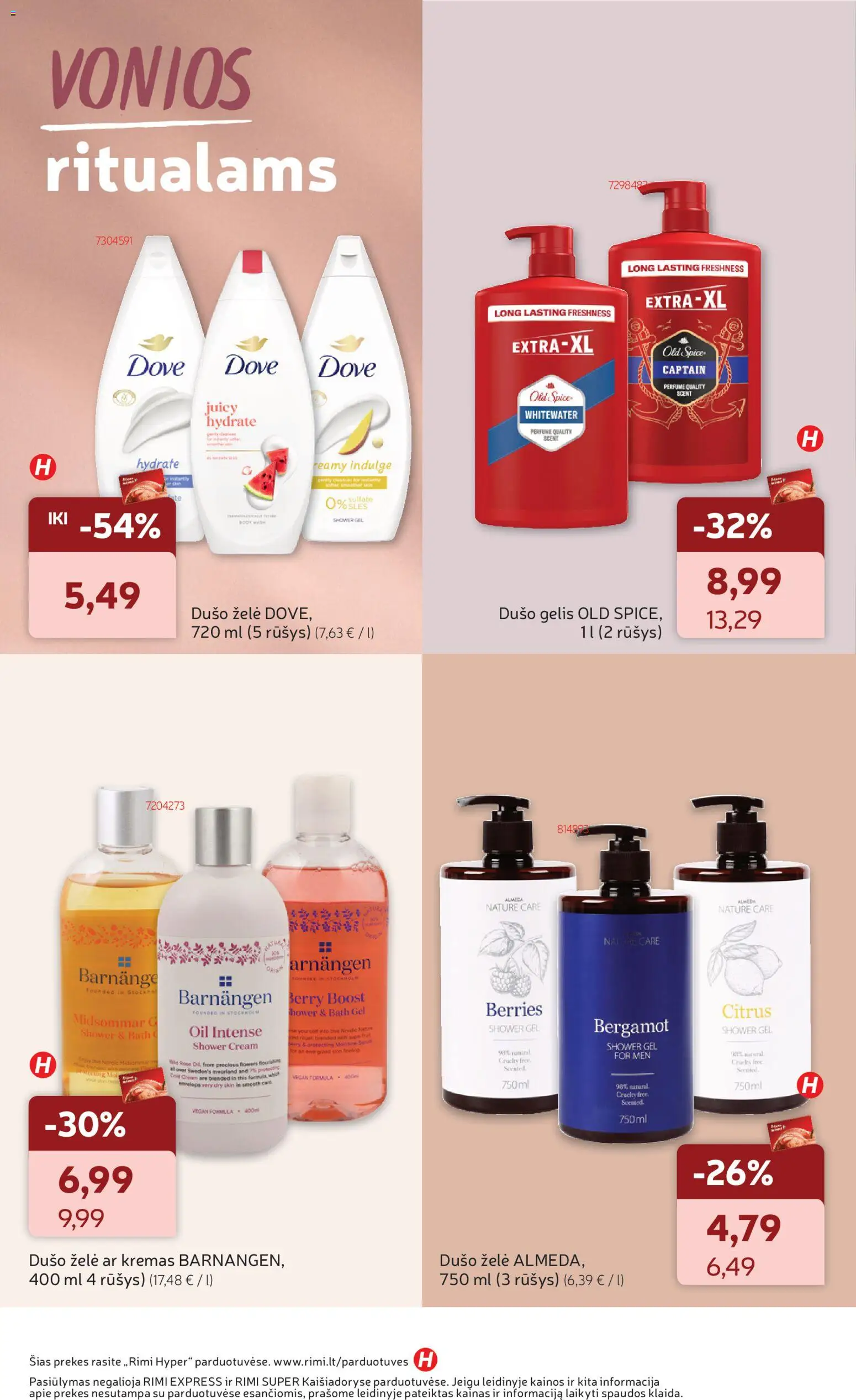 Rimi akcijos nuo 03.03.2026 | Puslapis: 10 | Prekių: Kremas, Dušo želė