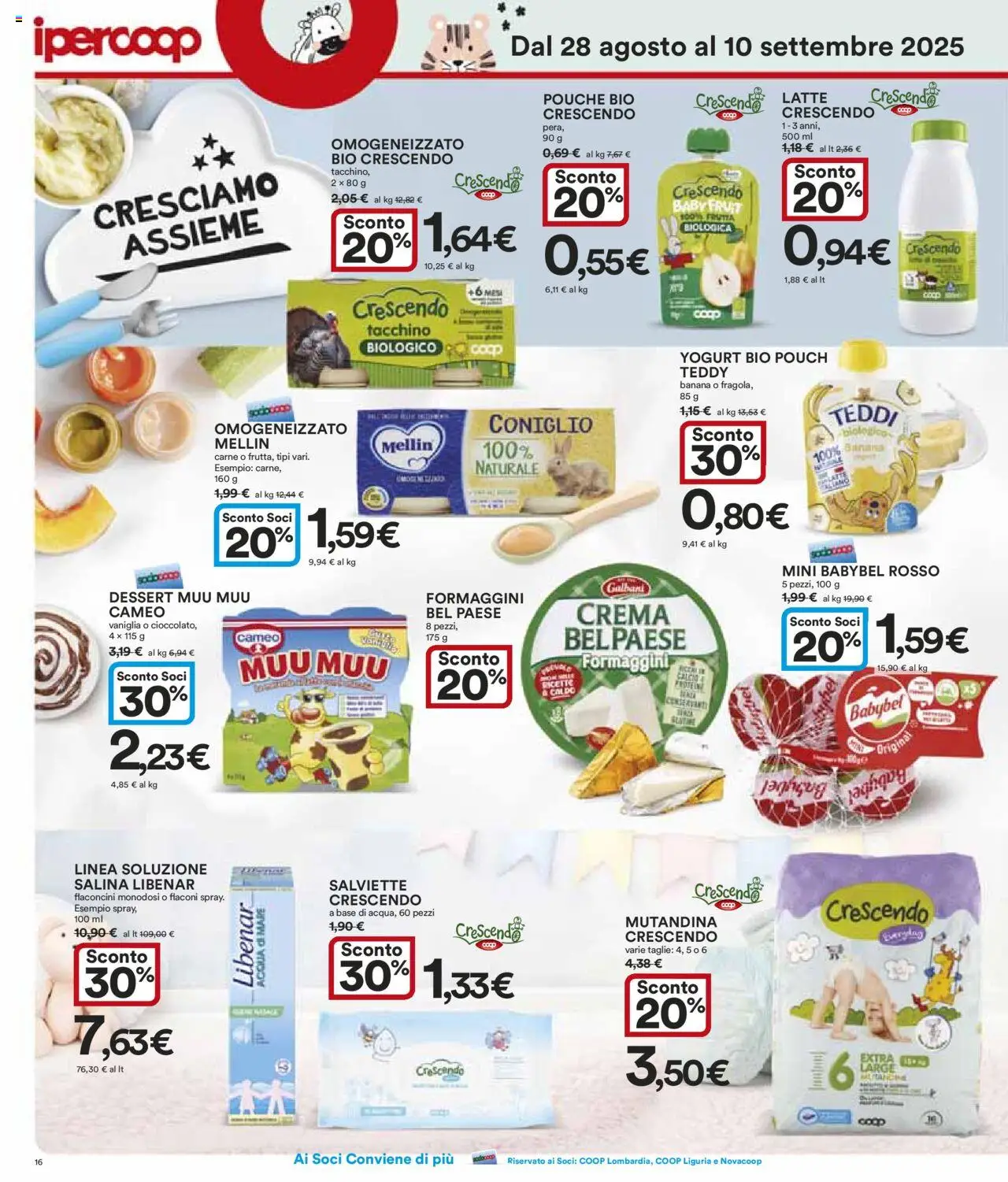 Volantino Ipercoop del 28.08.2025 | Pagina: 16 | Prodotti: Crema, Yogurt, Acqua, Tacchino