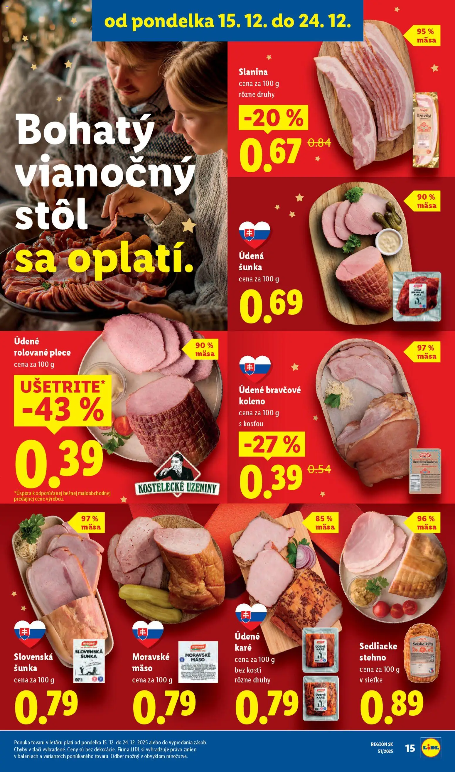Nové Lidl akcie – leták je platný od 18.12.2025 | Strana: 51 | Produkty: Stôl, Šunka, Slanina