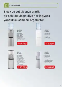 16.04.2026 tarihinden itibaren geçerli olan Arçelik kataloğu önizlemesi | Sayfa: 32 | Ürünler: Su, Su sebili