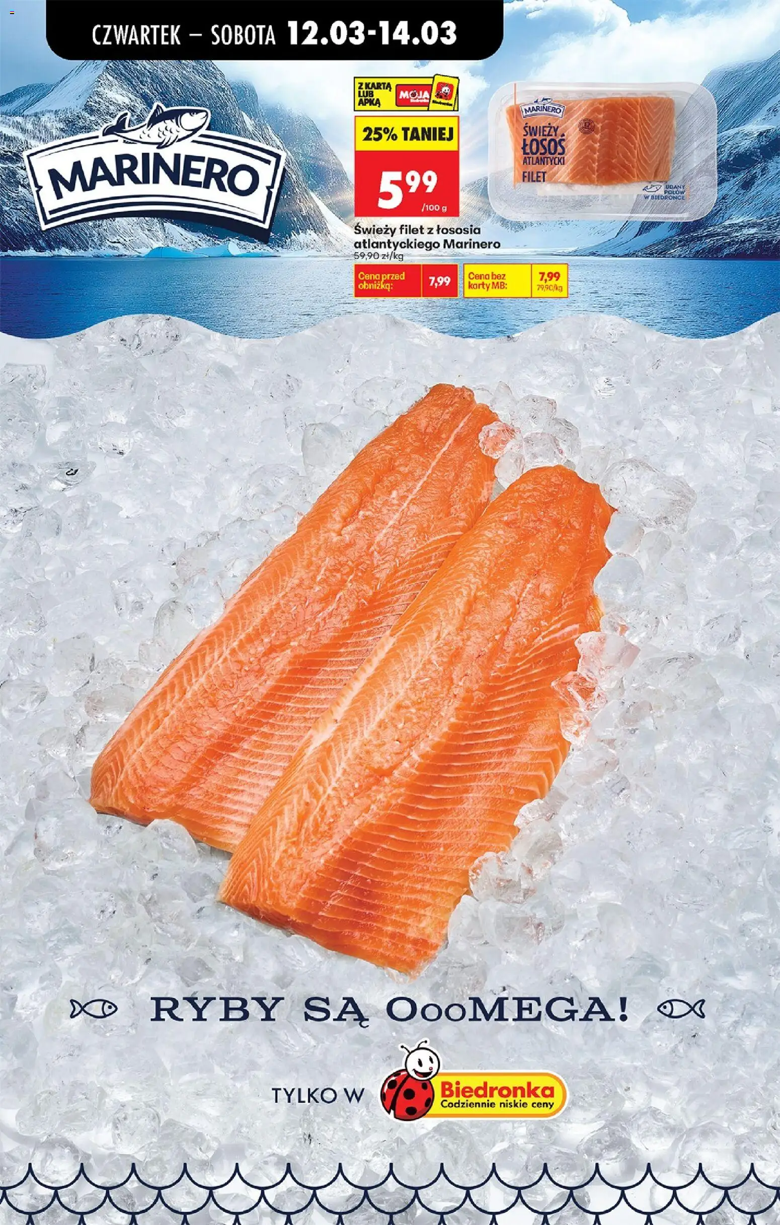 Biedronka Polsko leták - Codziennie niskie ceny od 12.03.2026 | Strana: 34 | Produkty: Ryby, Losos, Filet, Karty