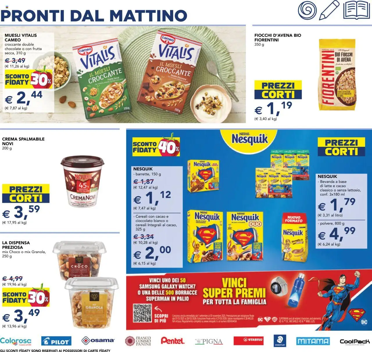 Volantino Esselunga S del 25.08.2025 | Pagina: 19 | Prodotti: Muesli, Samsung Galaxy, Latte, Cacao