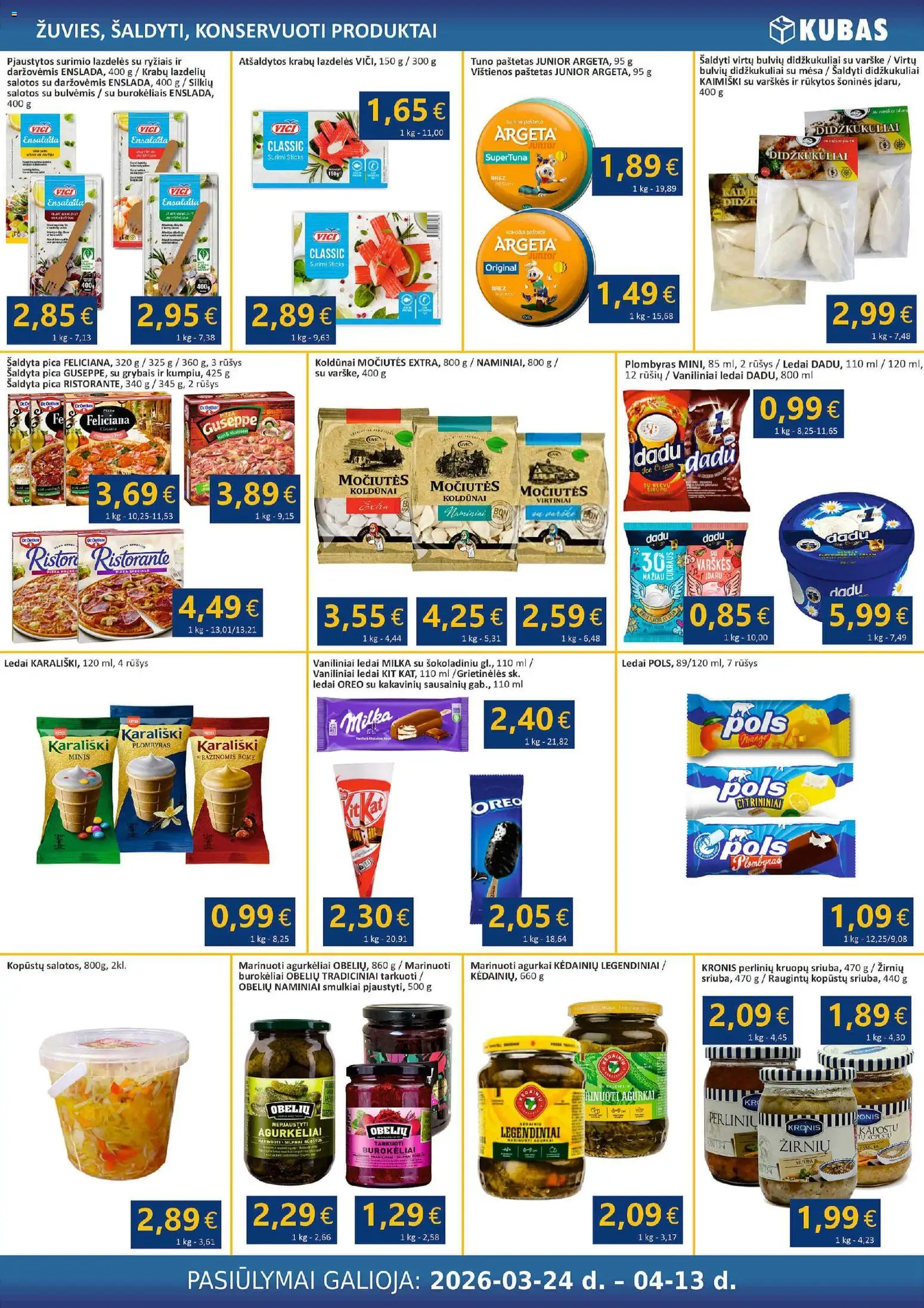 Kubas akcijos nuo 24.03.2026 | Puslapis: 6 | Prekių: Agurkai, Salotos, Vištienos, Pica