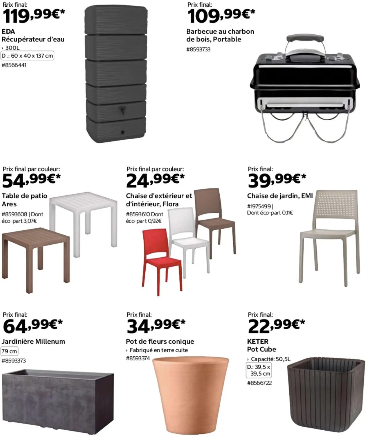 {H1} | Page: 2 | Produits: Jardinière, Table, Chaise, Pot de fleurs