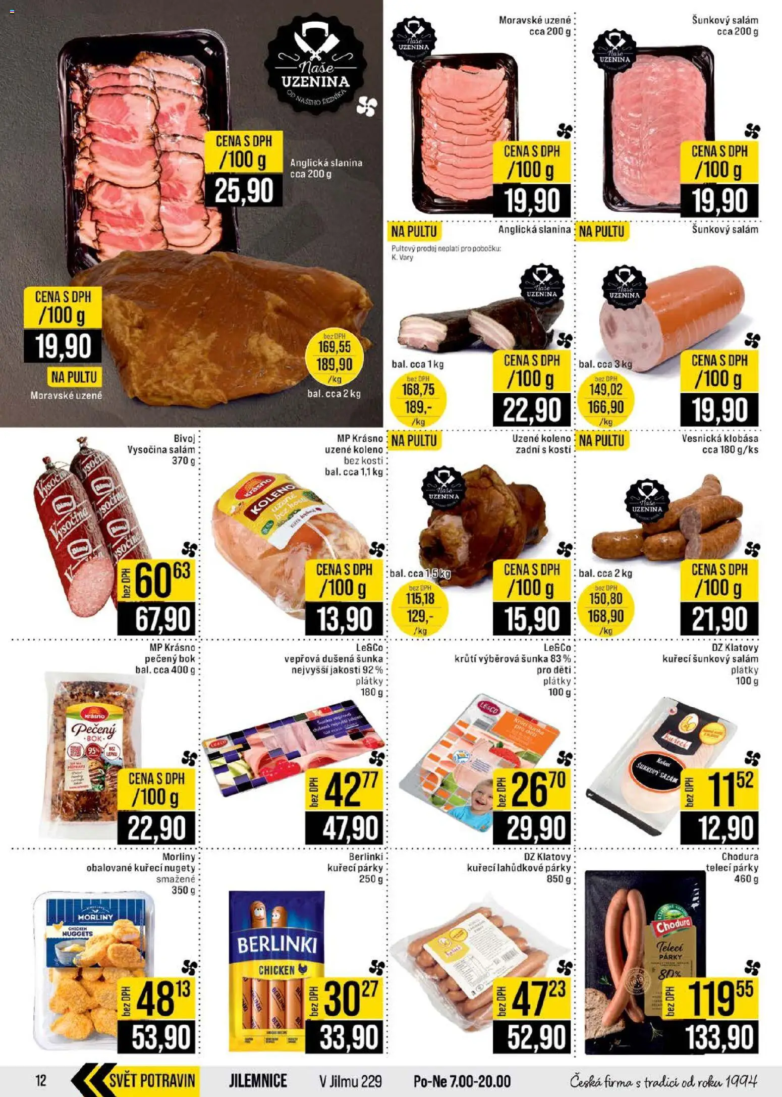 Jip leták - Cash & Carry od 26.11.2025 | Strana: 12 | Produkty: Salám, Šunka, Anglická slanina, Slanina