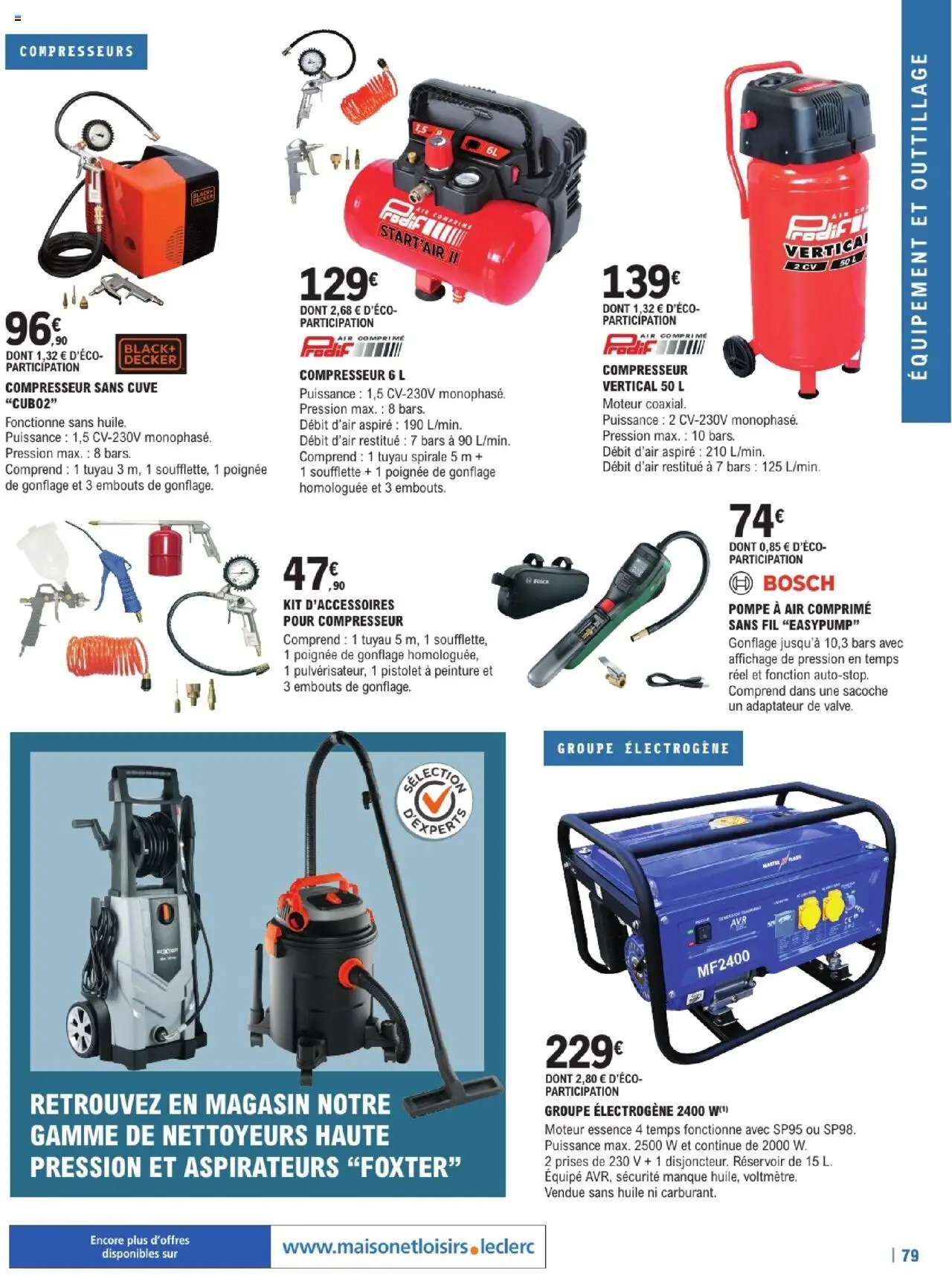  | Page: 79 | Produits: Compresseur, Tuyau, Huile, Compresseurs