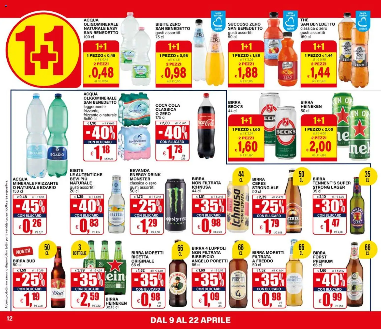 Volantino Il Gigante del 09.04.2026 | Pagina: 12 | Prodotti: Tennent's, Birra, Birra Moretti, Bibite