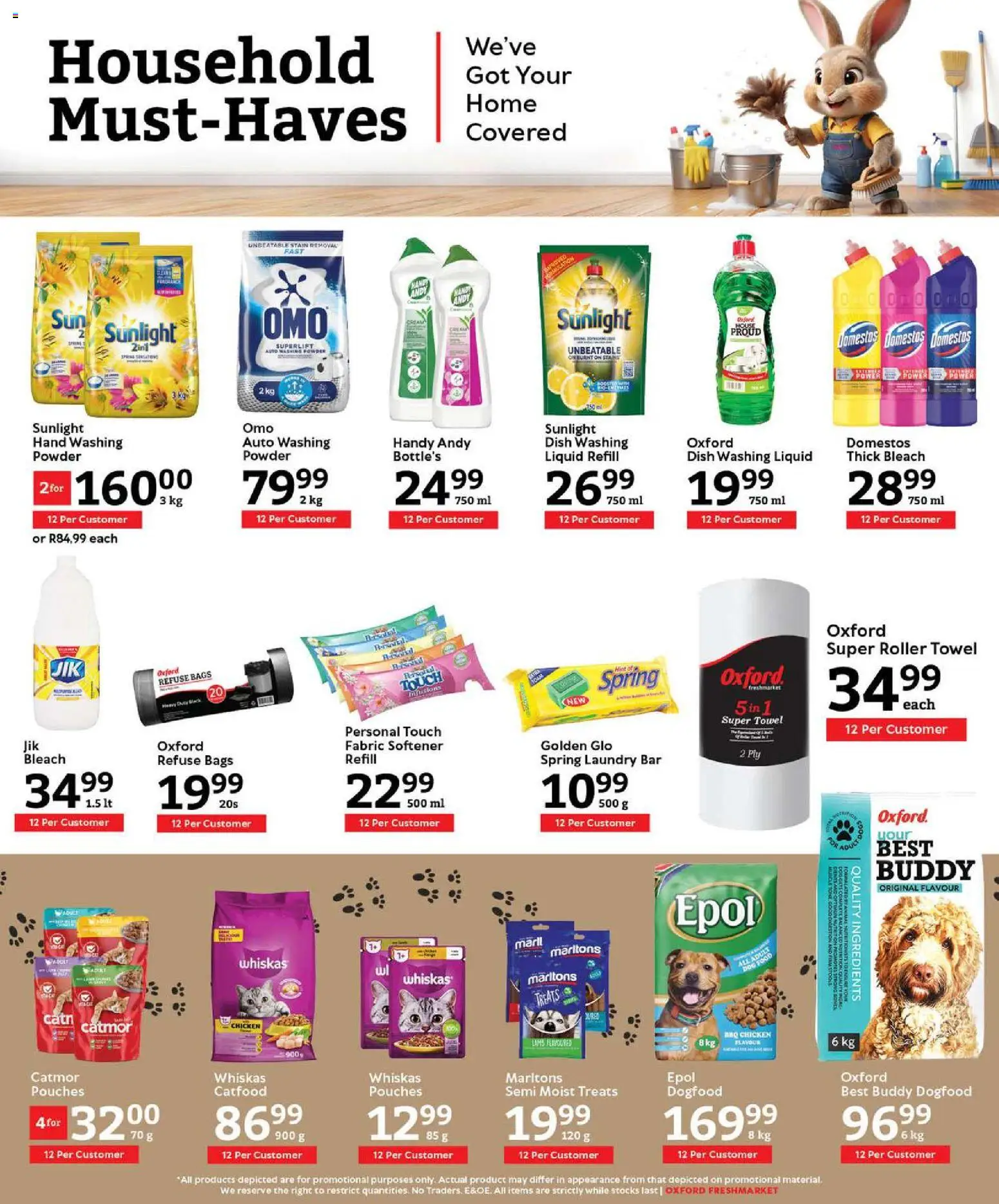 New Oxford Freshmarket catalogue – valid from 01.04.2026 | Page: 15 | Products: Bleach, Powder, Fabric softener, Peach