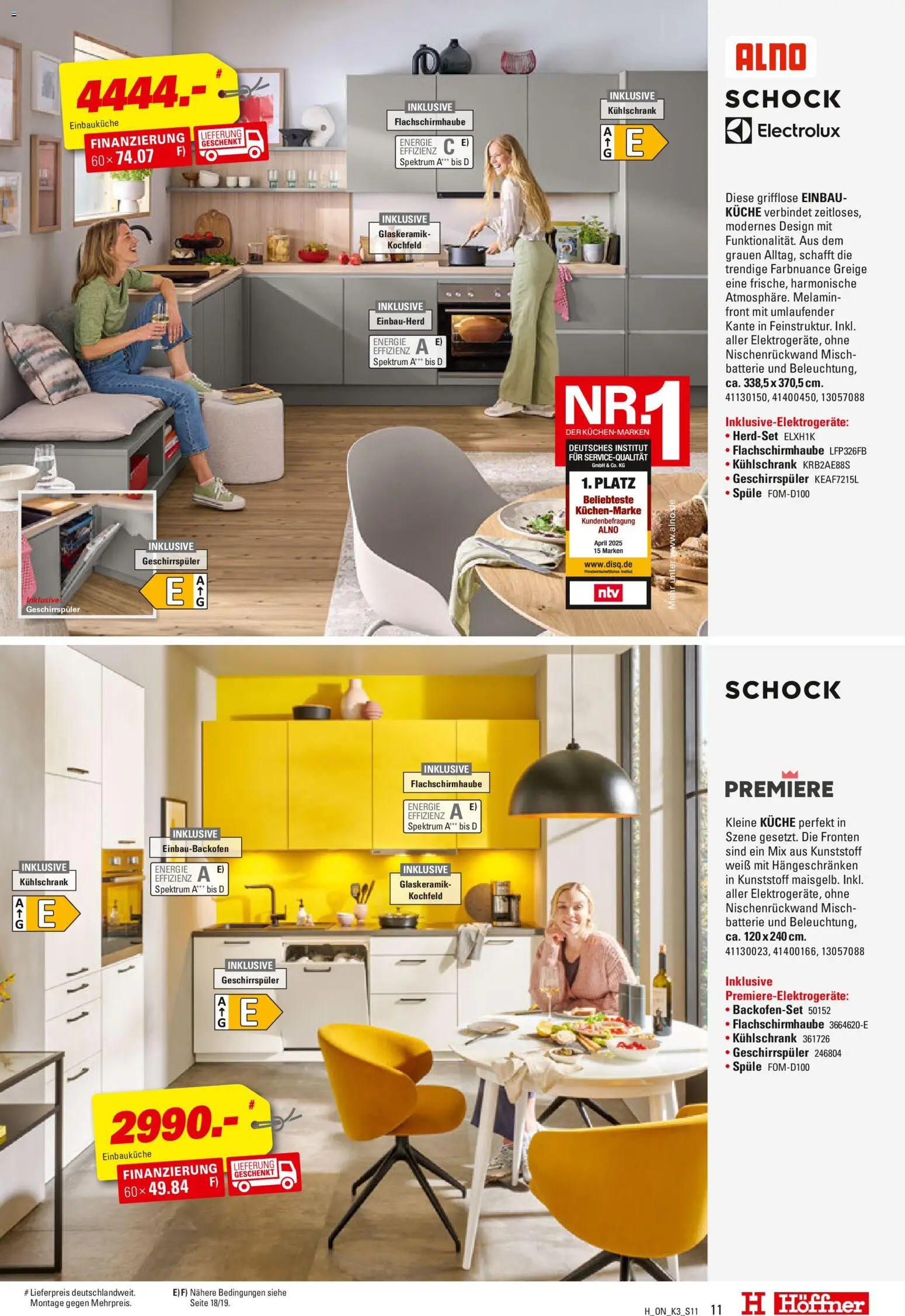 Höffner Küchen Power  – gültig ab 12.11.2025 | Seite: 11 | Produkte: Geschirrspüler, Batterie, Kühlschrank, Kochfeld