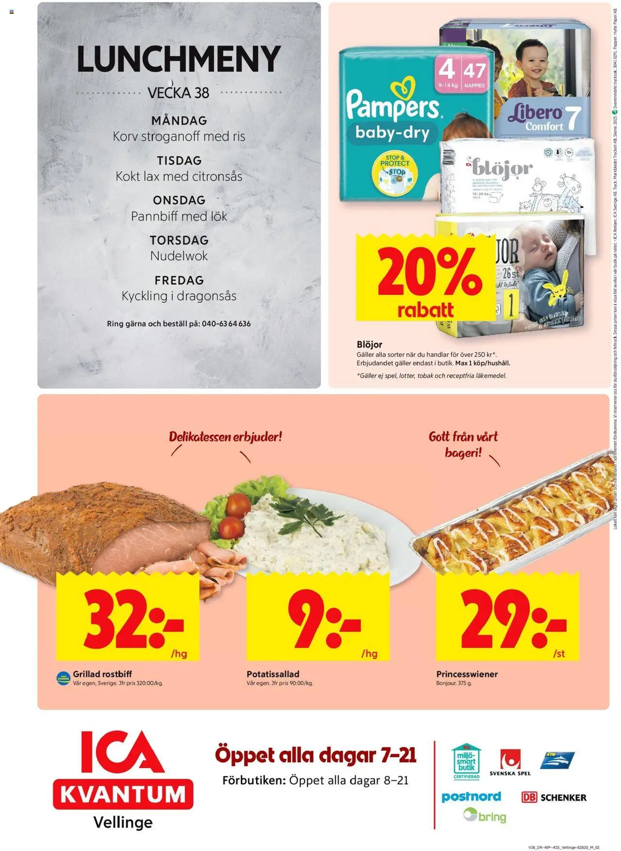 ICA Kvantum reklamblad aktuell från 15.09.2025 | Sida: 12 | Produkter: Lax, Ring, Papper, Spel