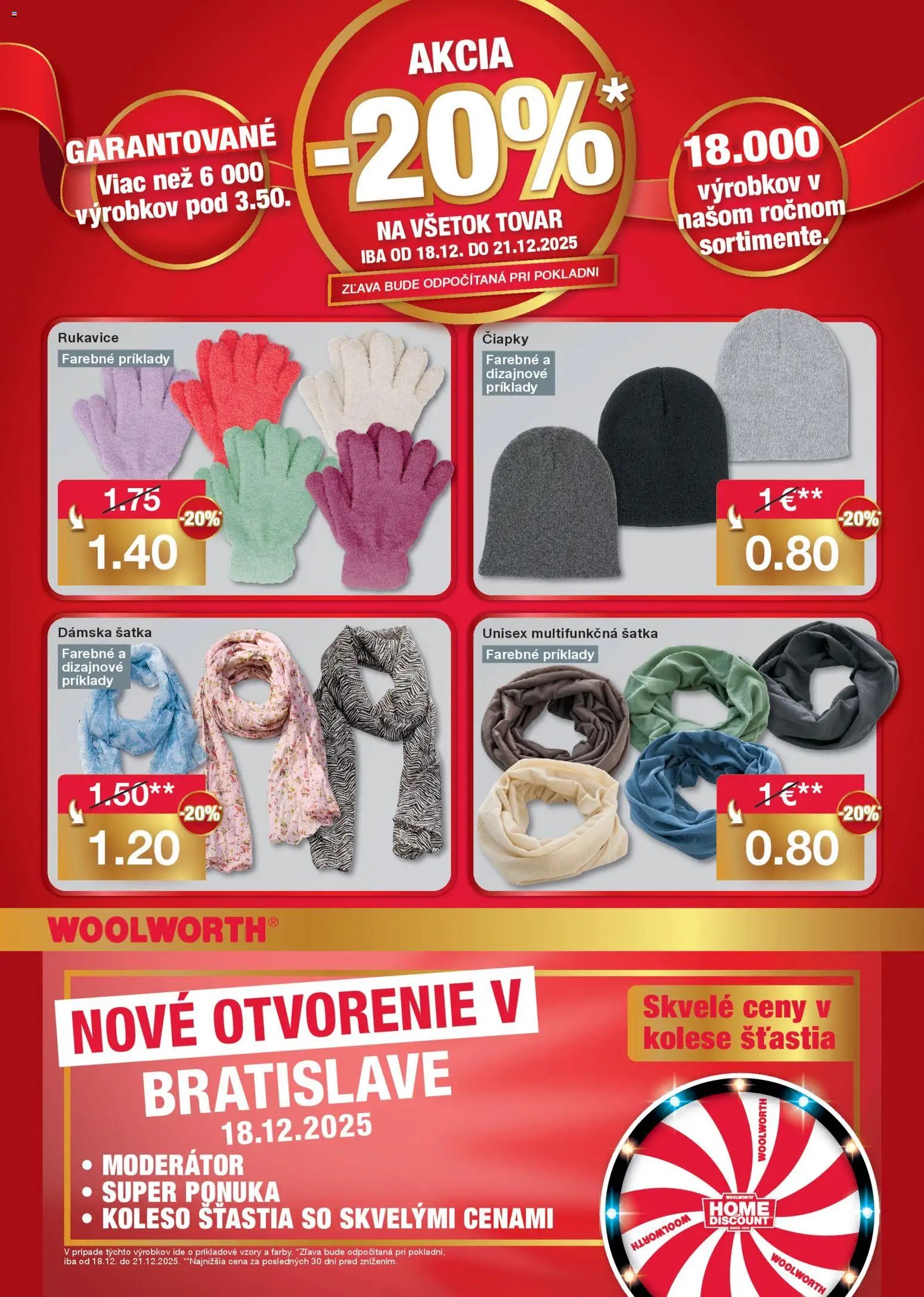 Nové Woolworth akcie – leták je platný od 15.12.2025 | Strana: 8 | Produkty: Šatka, Rukavice