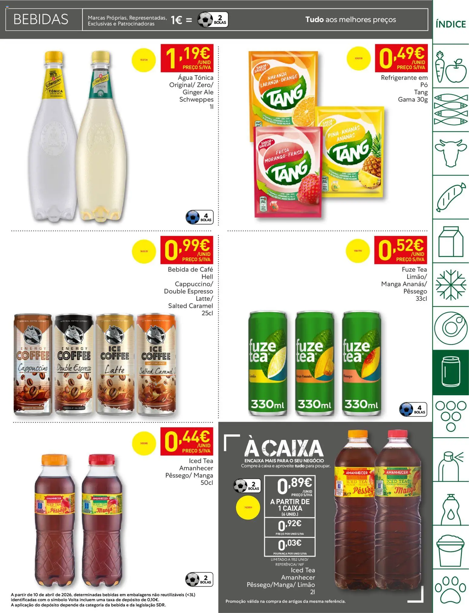 Recheio folheto │ válido de 21.04.2026 | Página: 33 | Produtos: Agua, Caixa, Café, Bebida