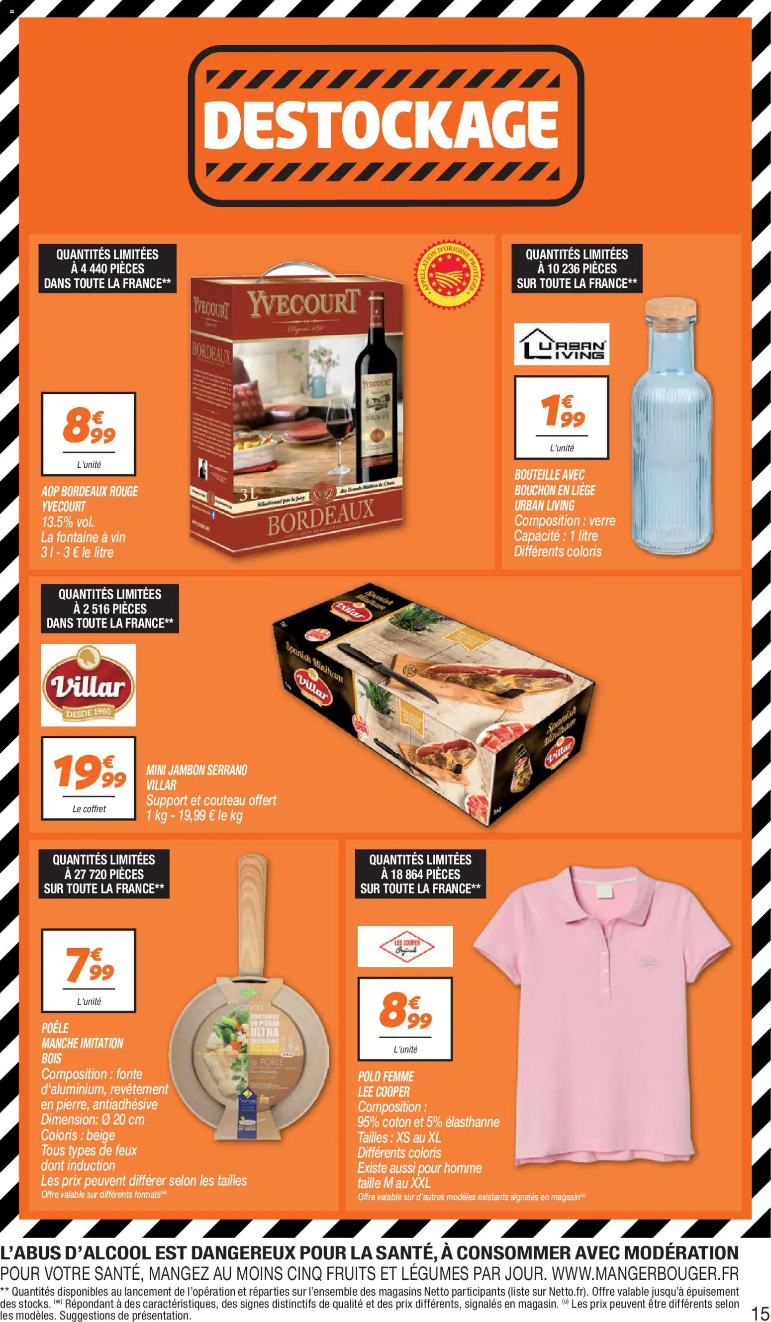 {H1} | Page: 15 | Produits: Poêle, Coton, Jambon serrano, Jambon