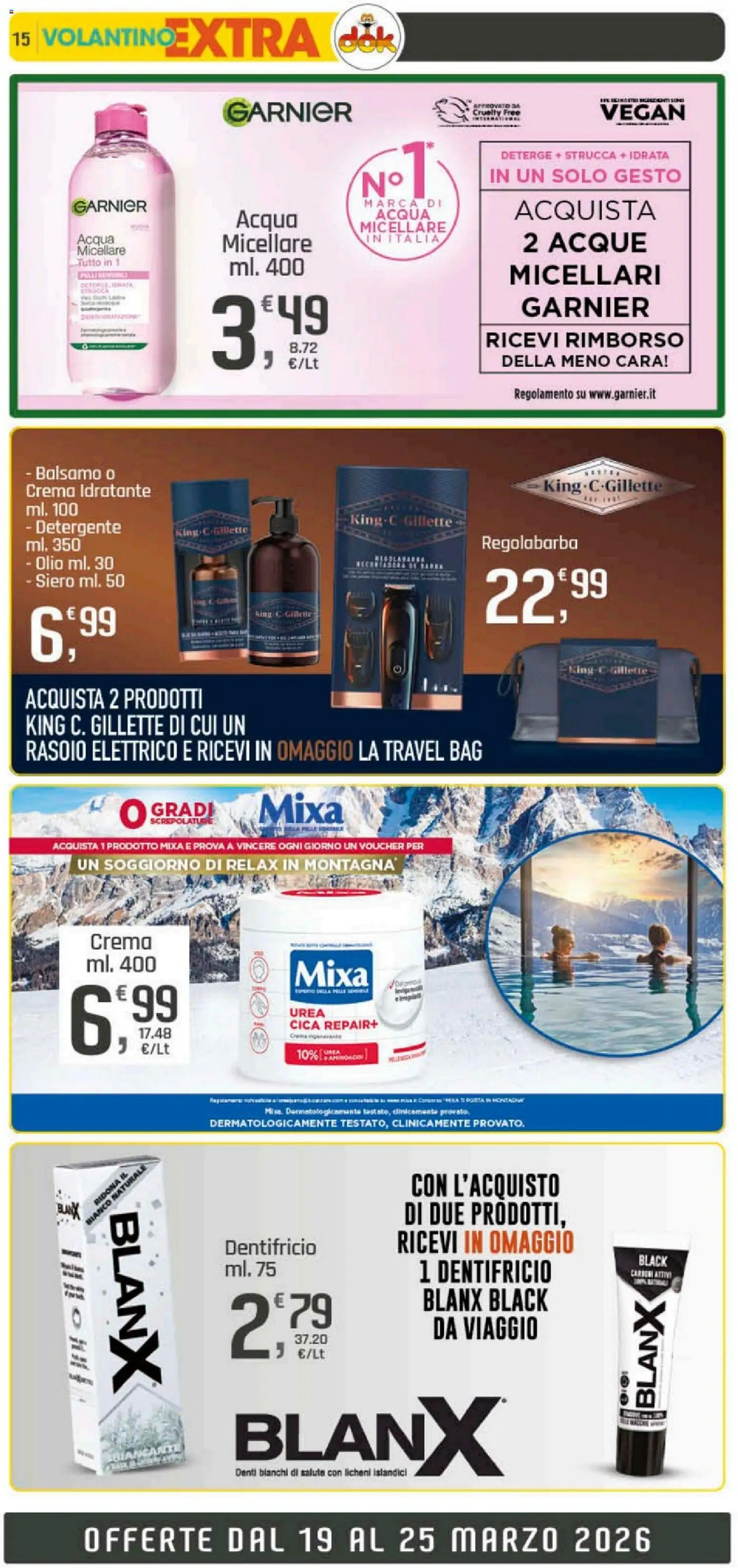 Volantino DOK del 19.03.2026 | Pagina: 15 | Prodotti: Balsamo, Regolabarba, Acqua, Olio