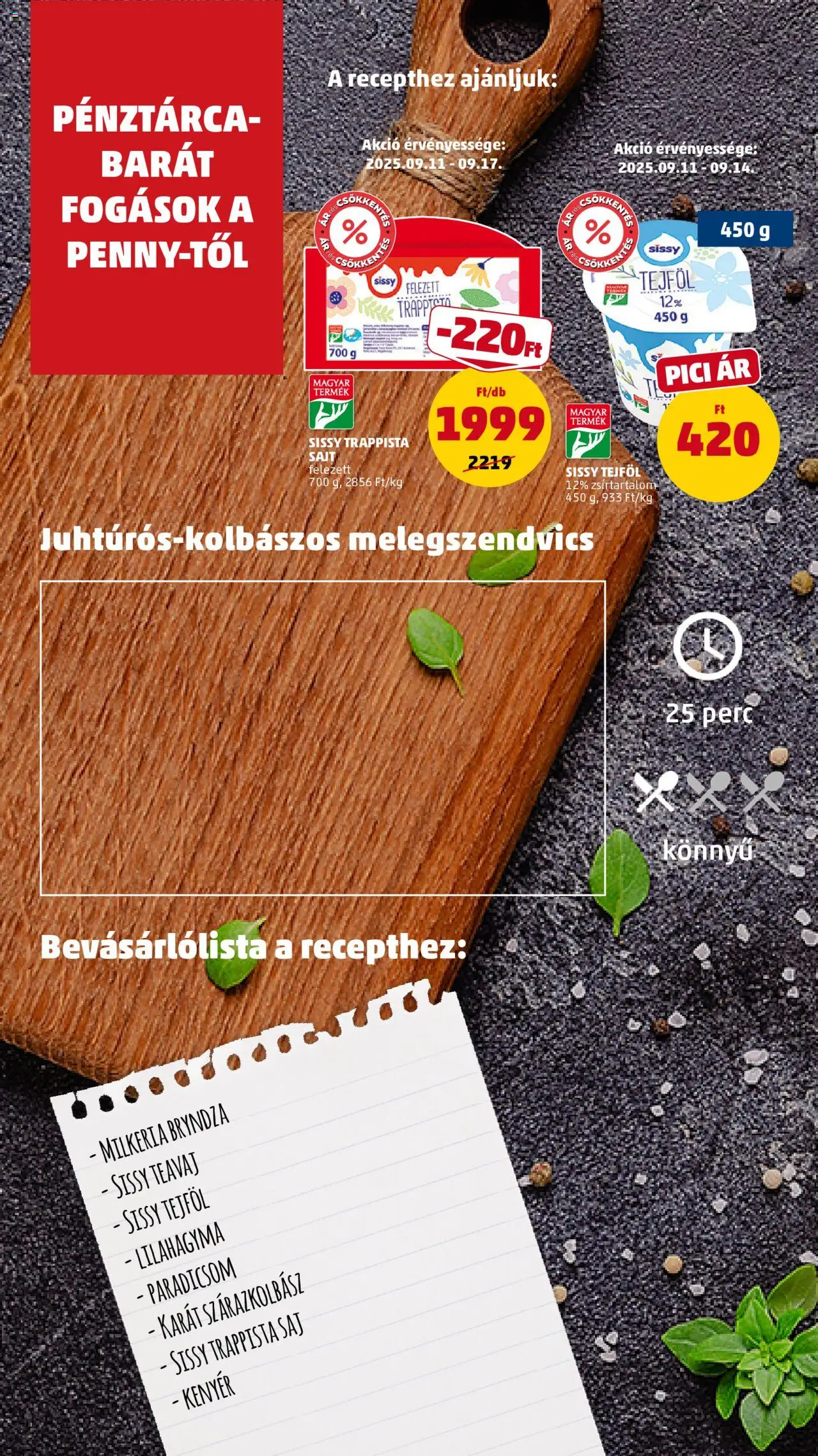 PENNY akciós ujság - amely érvényes a következő dátumtól: 11.09.2025 | Oldal: 14 | Termékek: Pénztárca, Sajt, Kenyér, Trappista sajt
