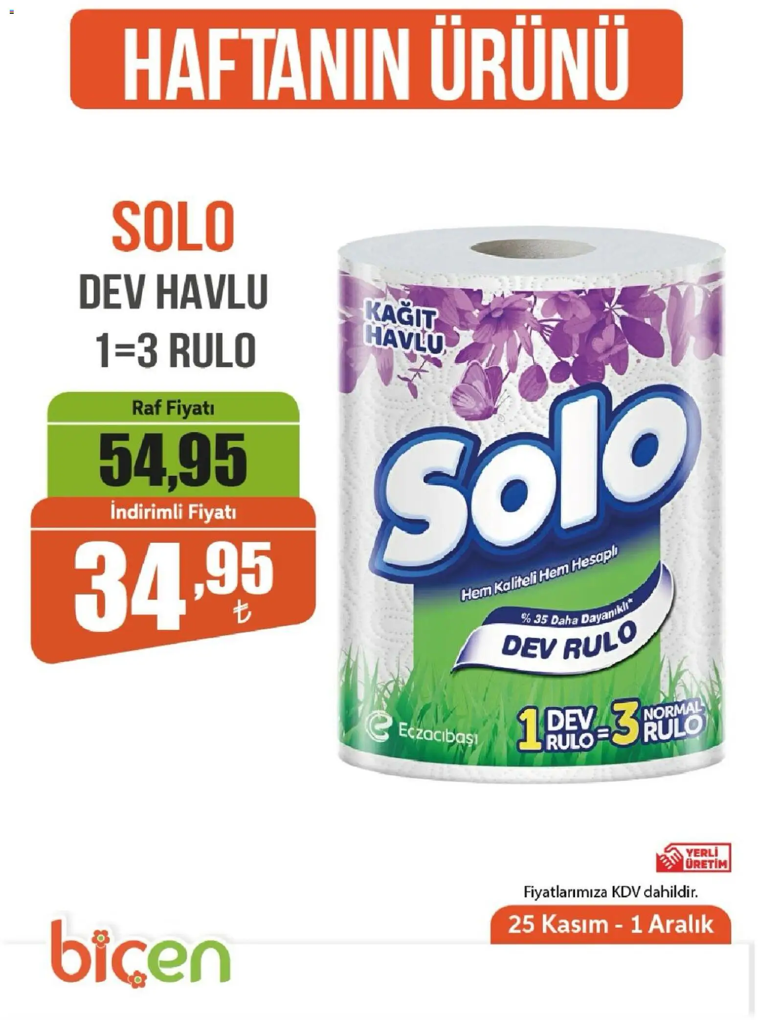 Biçen Market - Haftanın Ürünü - 25.11.2025 tarihinden itibaren geçerlidir | Sayfa: 1 | Ürünler: Raf